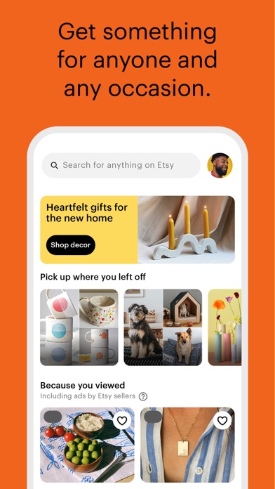 Etsy App Store screenshot: Get something for anyone and any occasion.