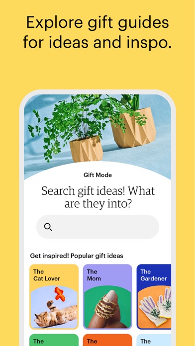 Etsy App Store screenshot: Explore gift guides for ideas and inspo.