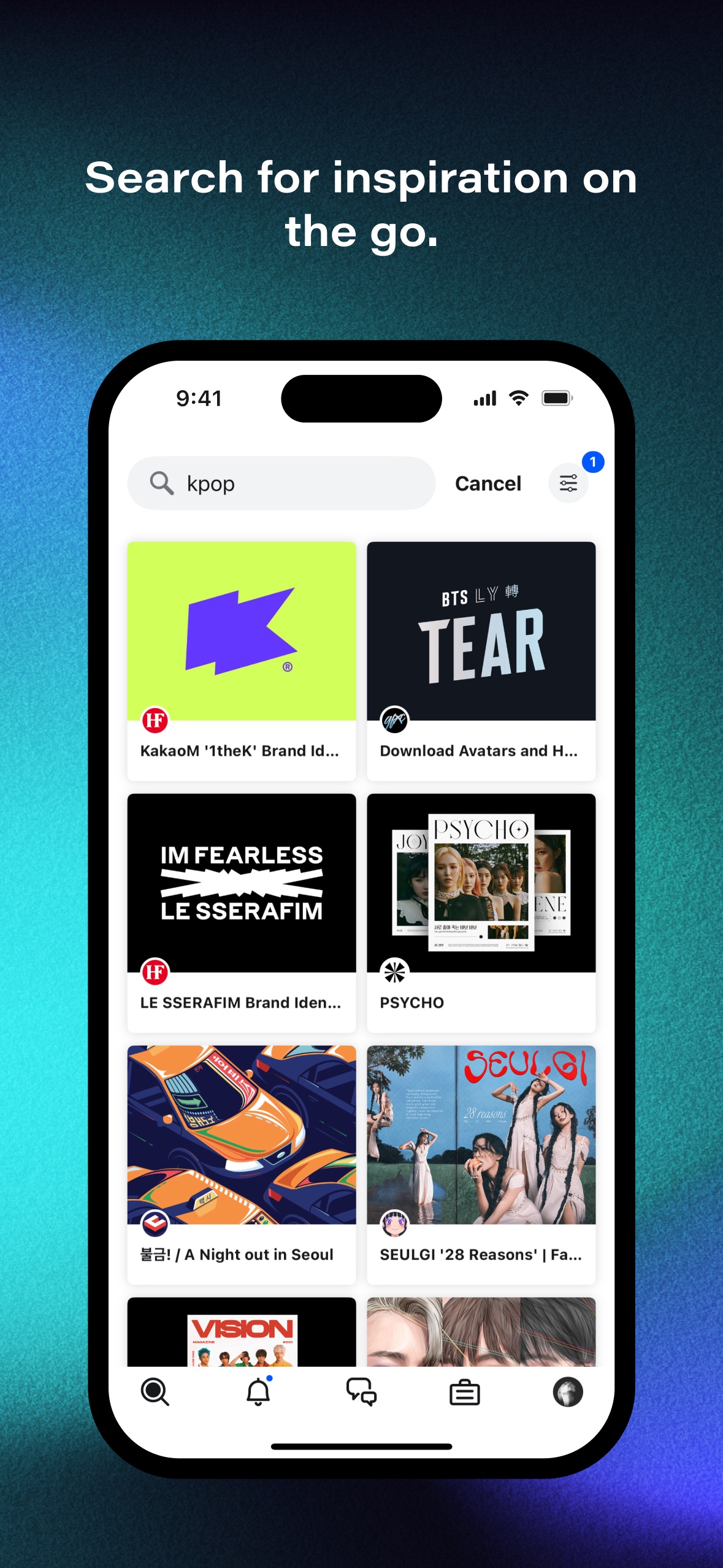 Behance App Store screenshot 6: Search for inspiration on the go.