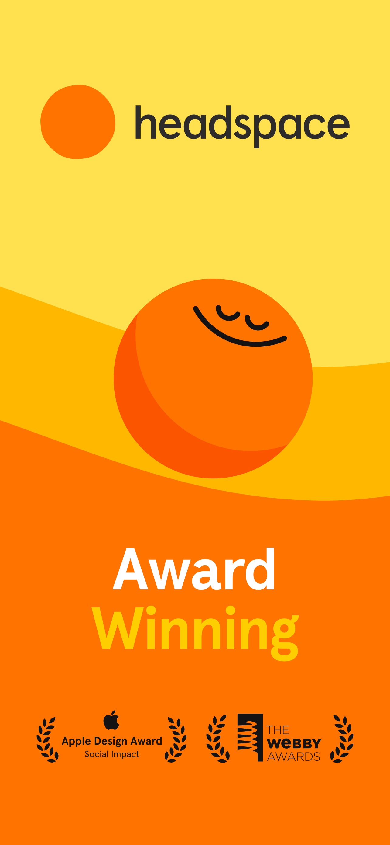 Headspace App Store screenshot: Award Winning