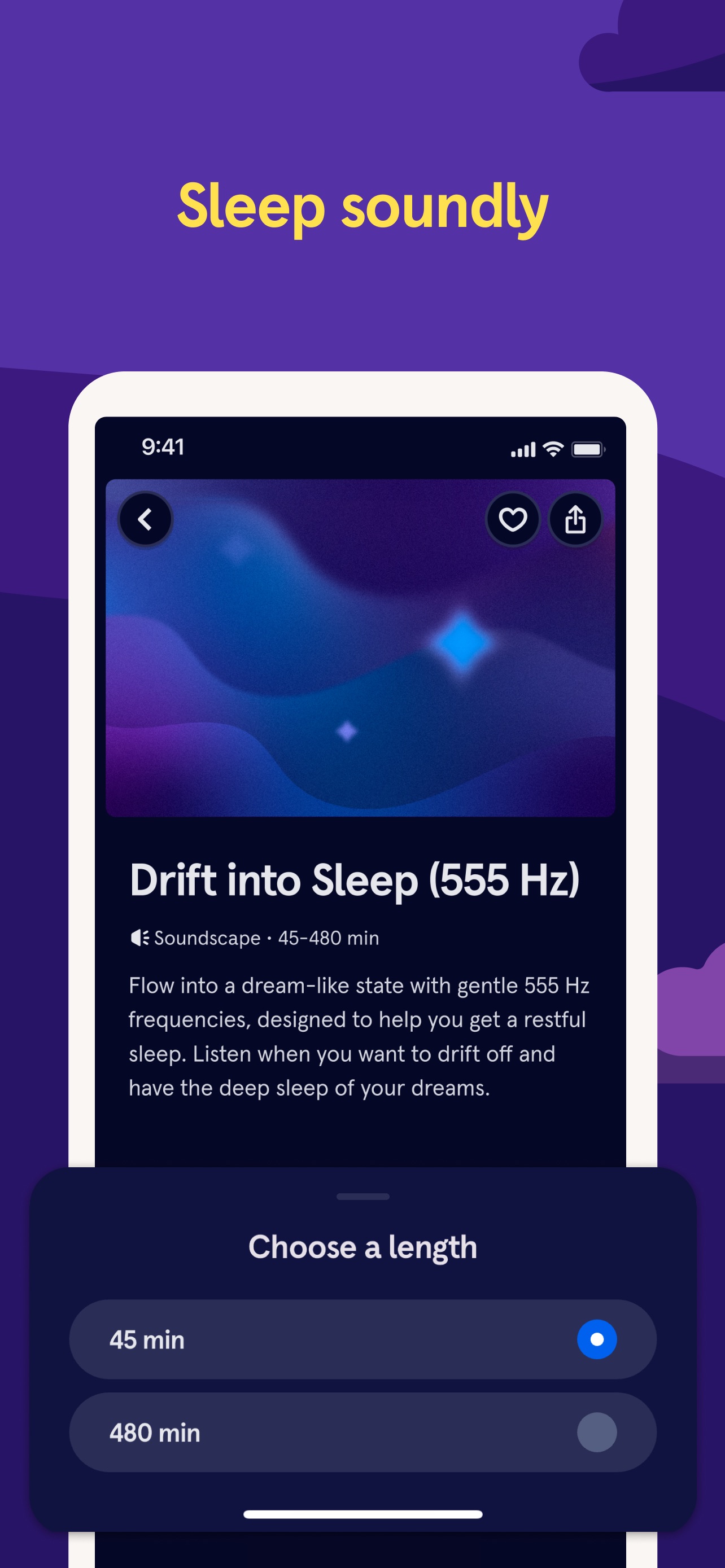 Headspace App Store screenshot: Sleep soundly