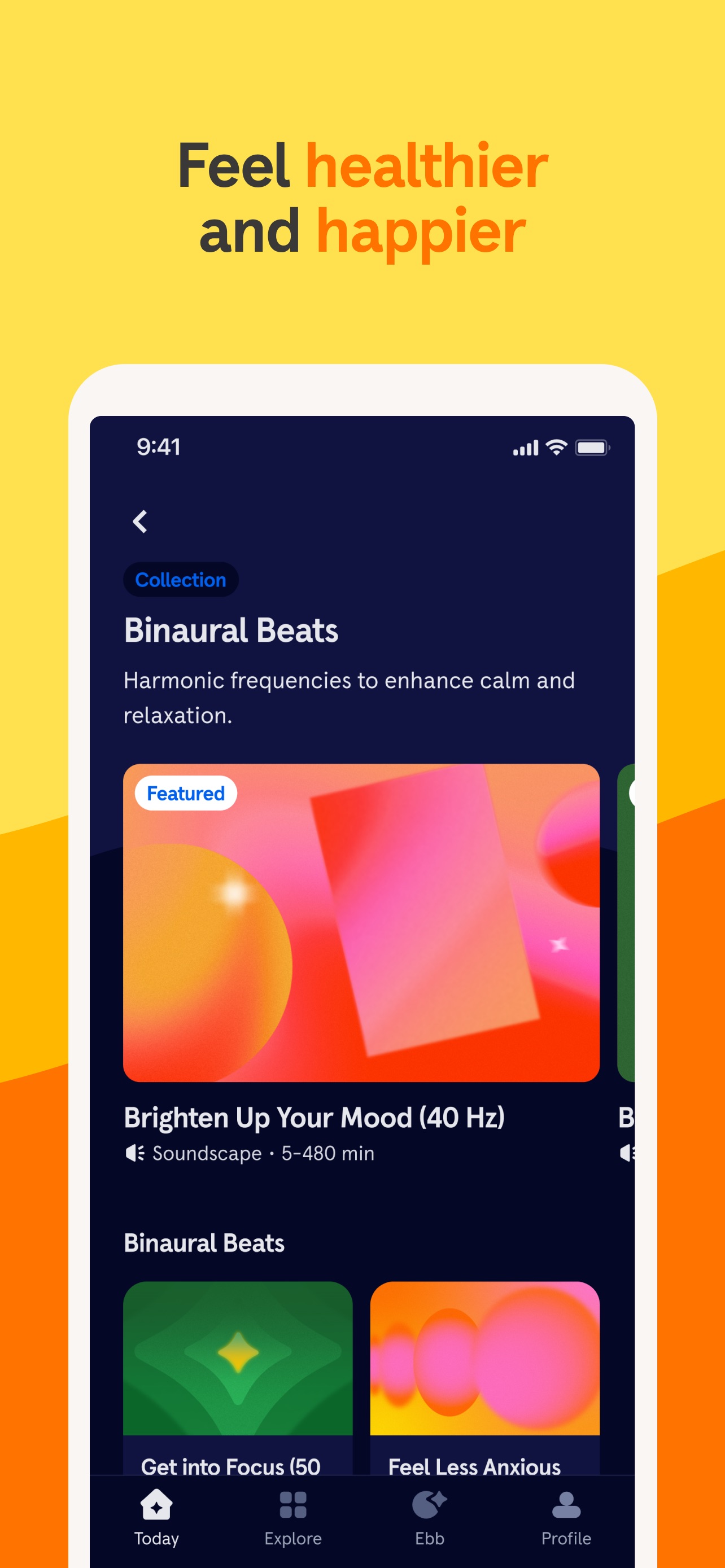 Headspace App Store screenshot: Feel healthier and happier
