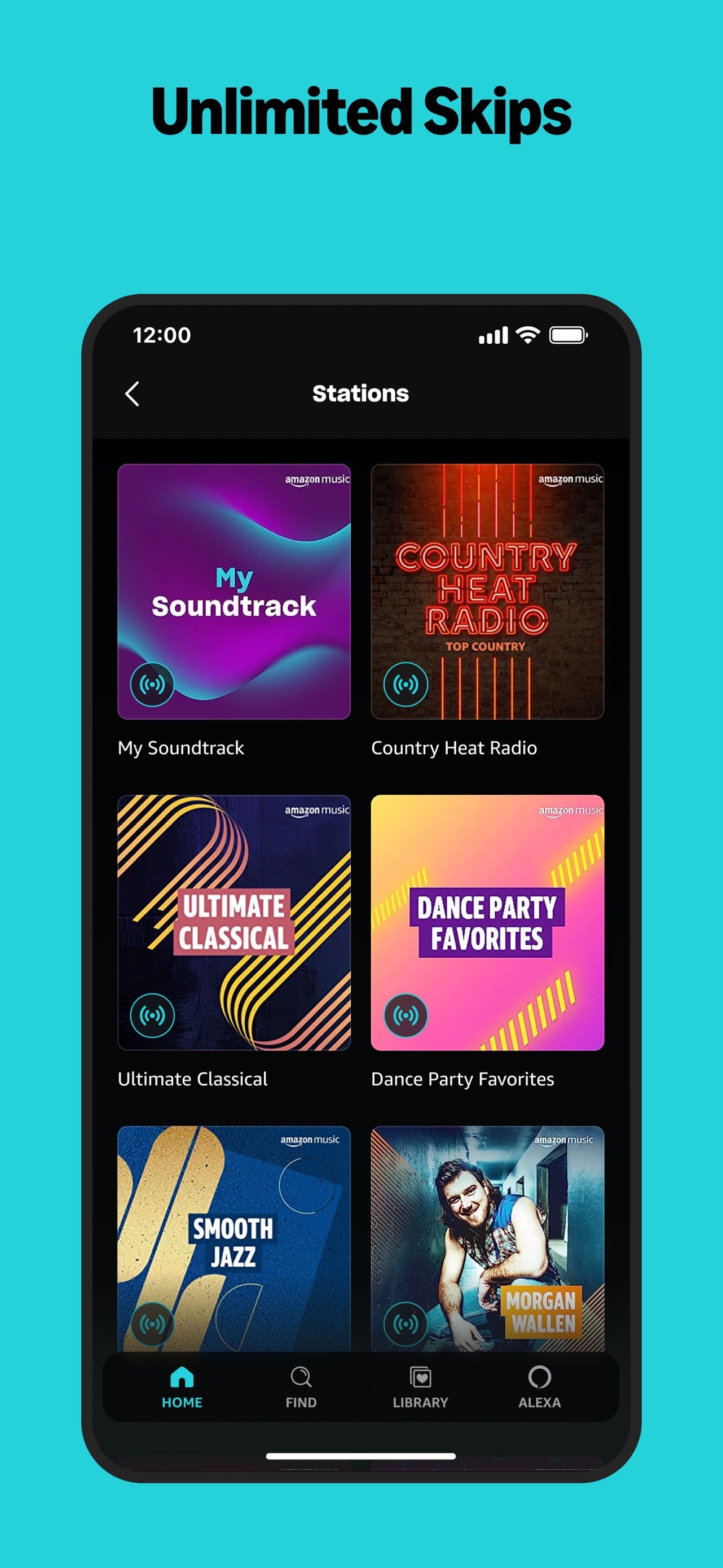Amazon Music App Store screenshot: Unlimited Skips