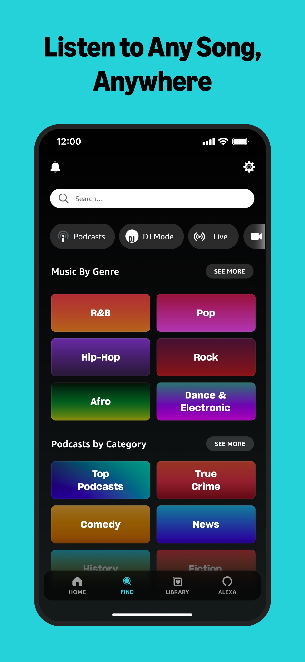 Amazon Music App Store screenshot: Listen to Any Song, Anywhere