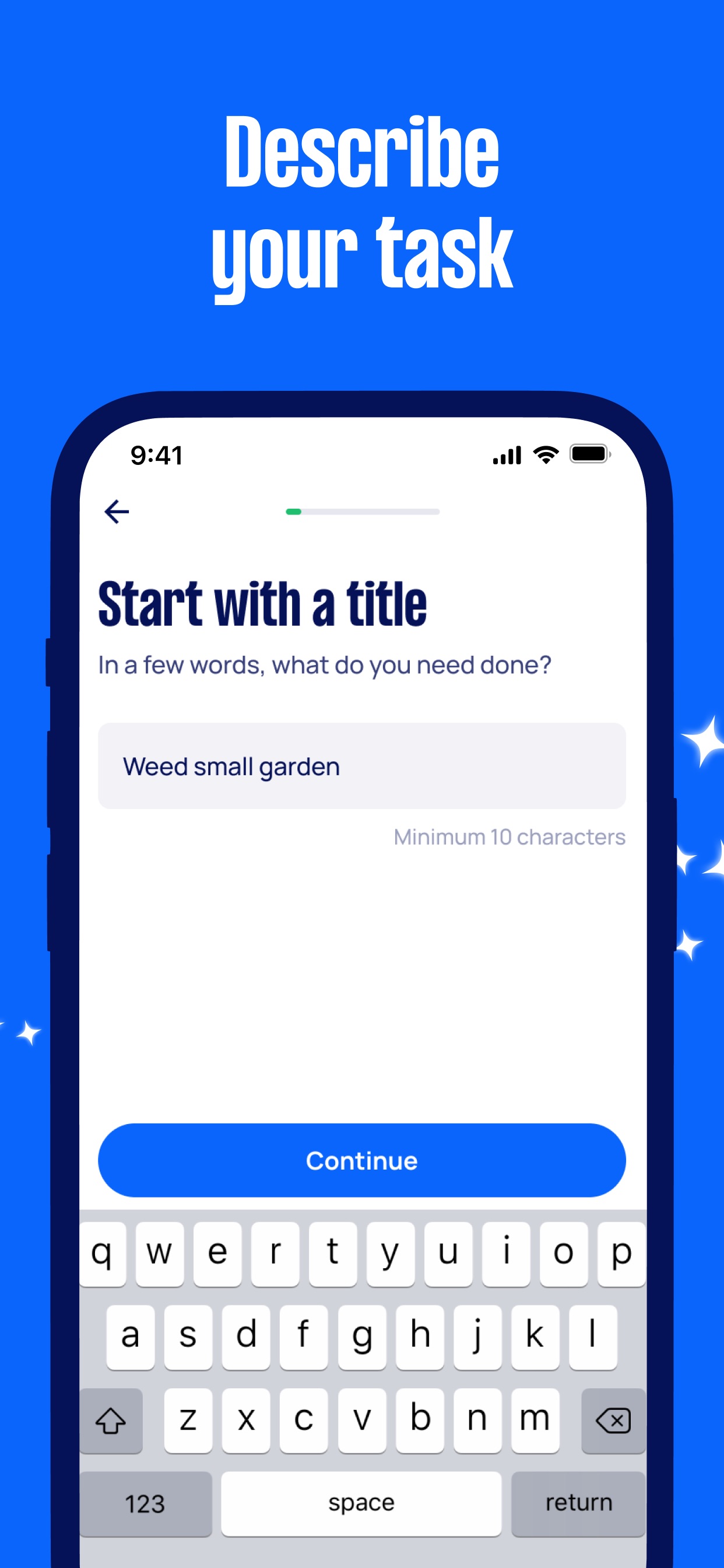 Airtasker App Store screenshot: Describe your task