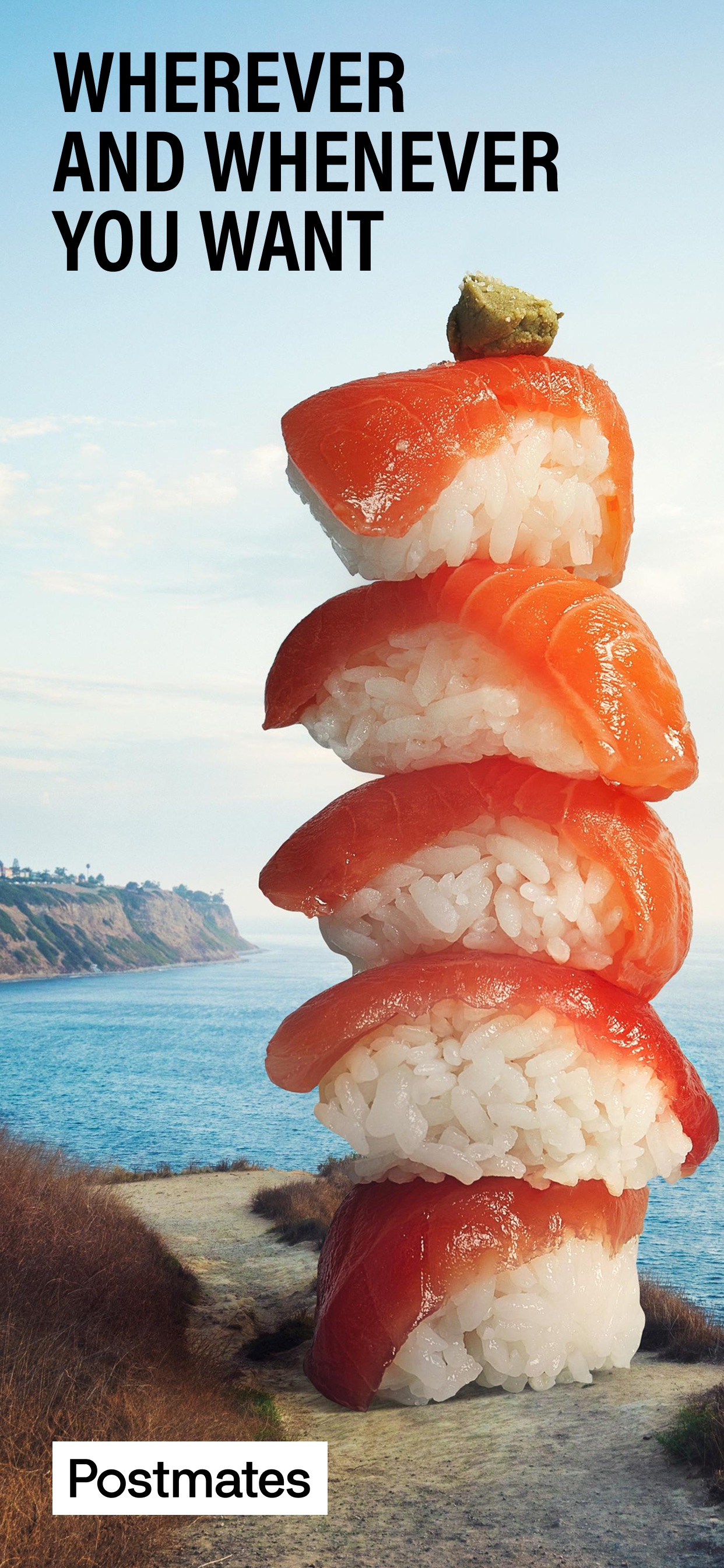 Postmates App Store screenshot: WHEREVER AND WHENEVER YOU WANT