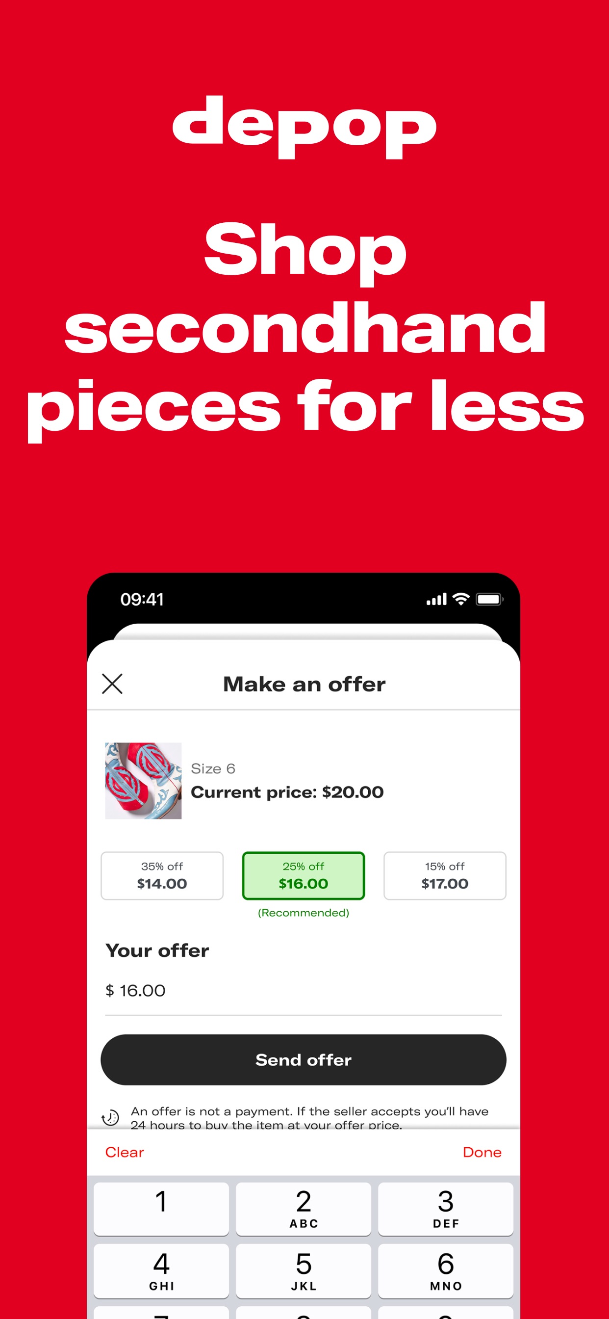 Depop App Store screenshot 6: Shop secondhand pieces for less