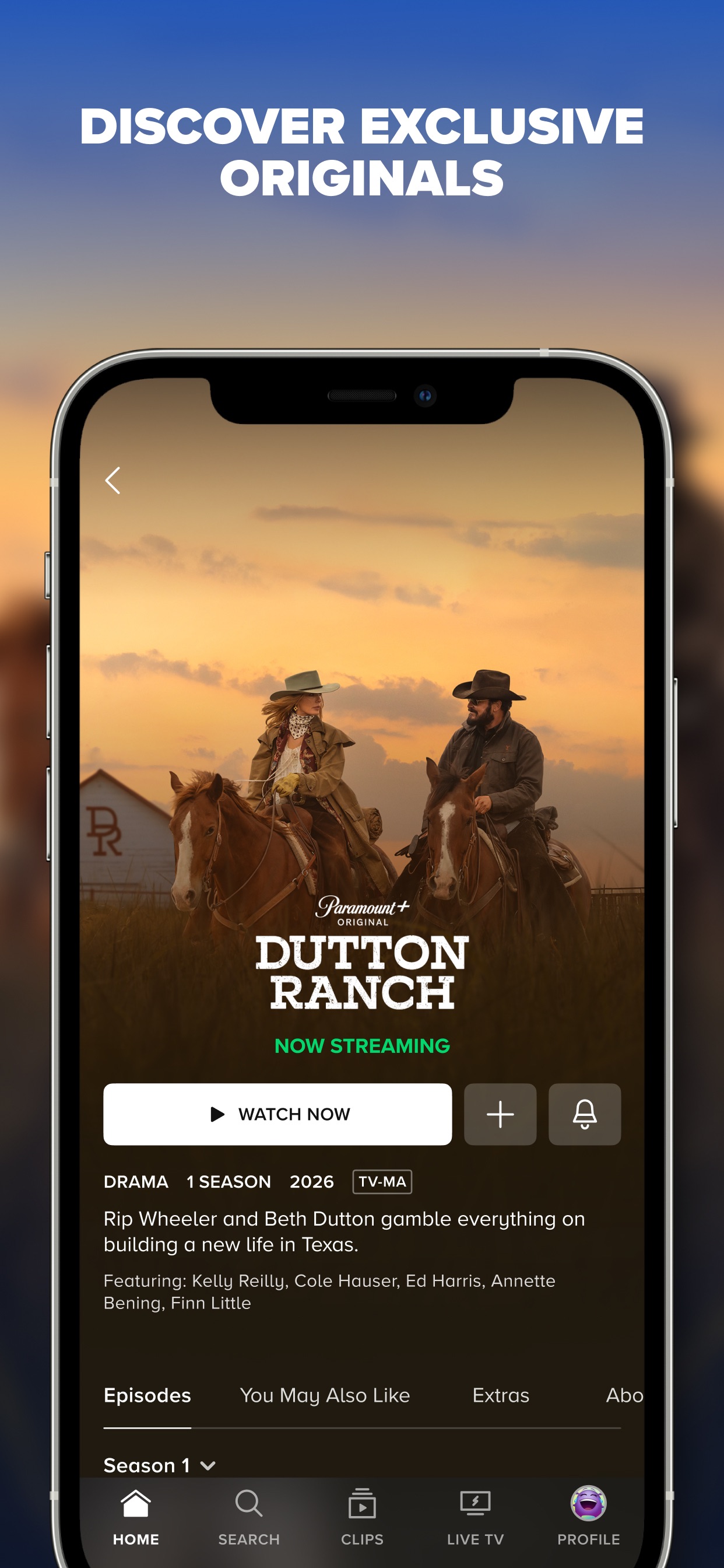 Paramount+ App Store screenshot: DISCOVER EXCLUSIVE ORIGINALS
