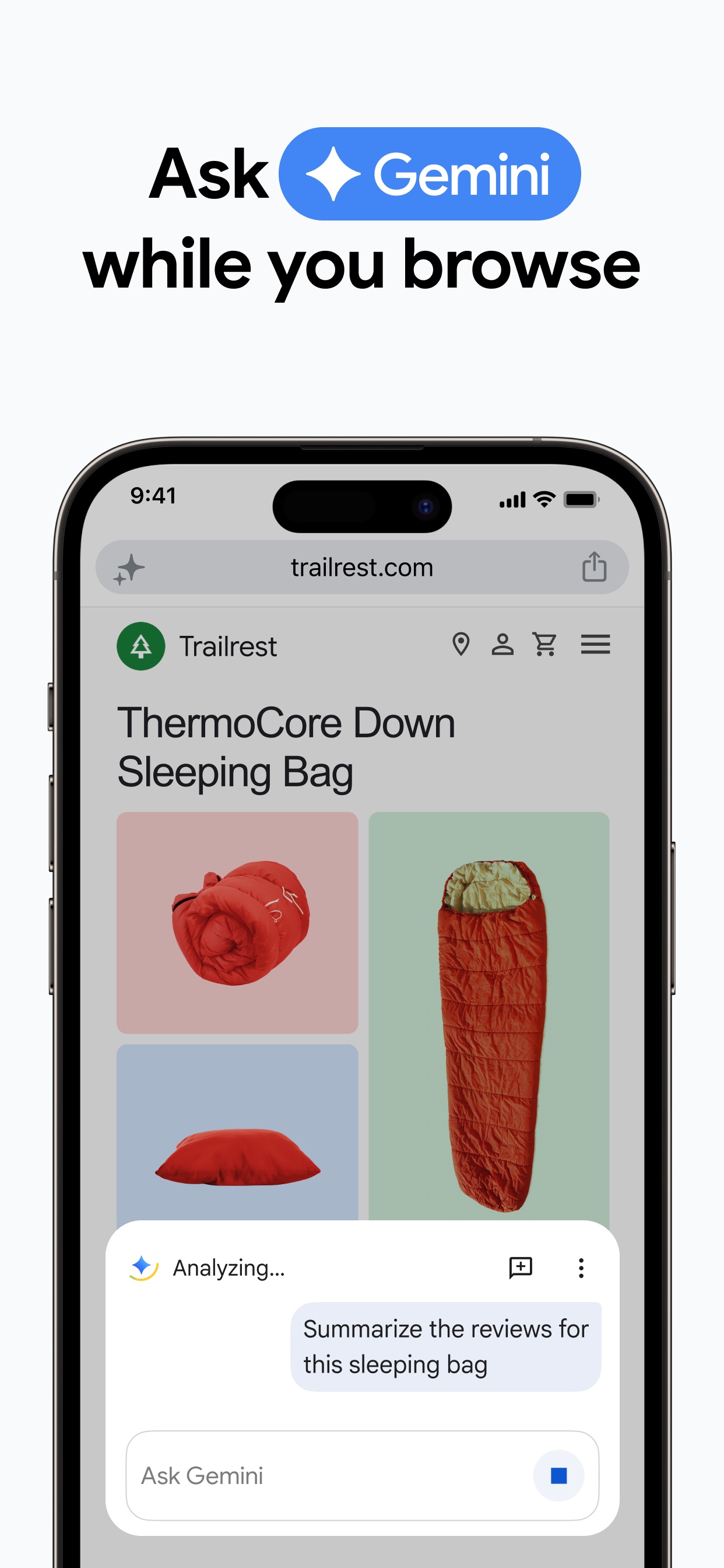 Google Chrome App Store screenshot: Ask Gemini while you browse