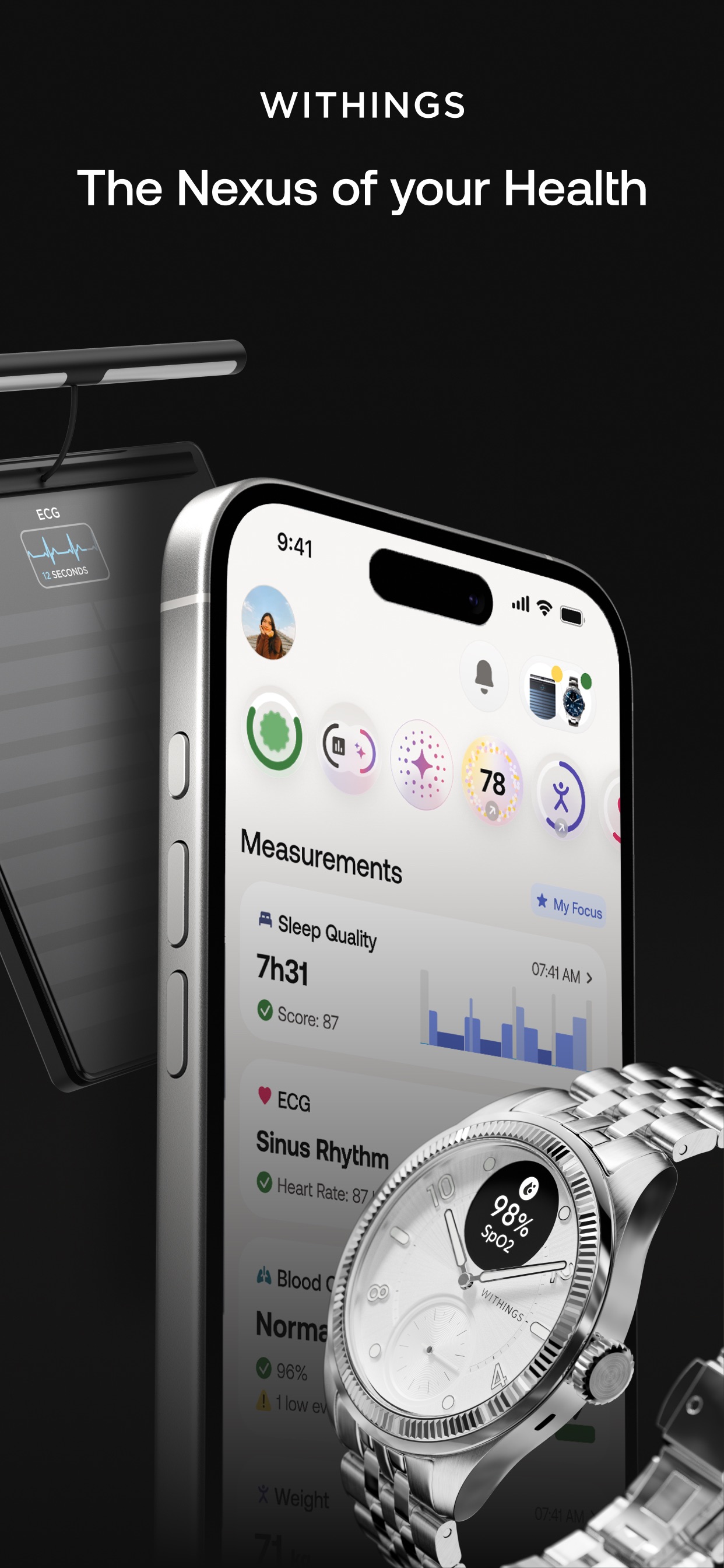 Withings Health Mate App Store screenshot: The Nexus of your Health