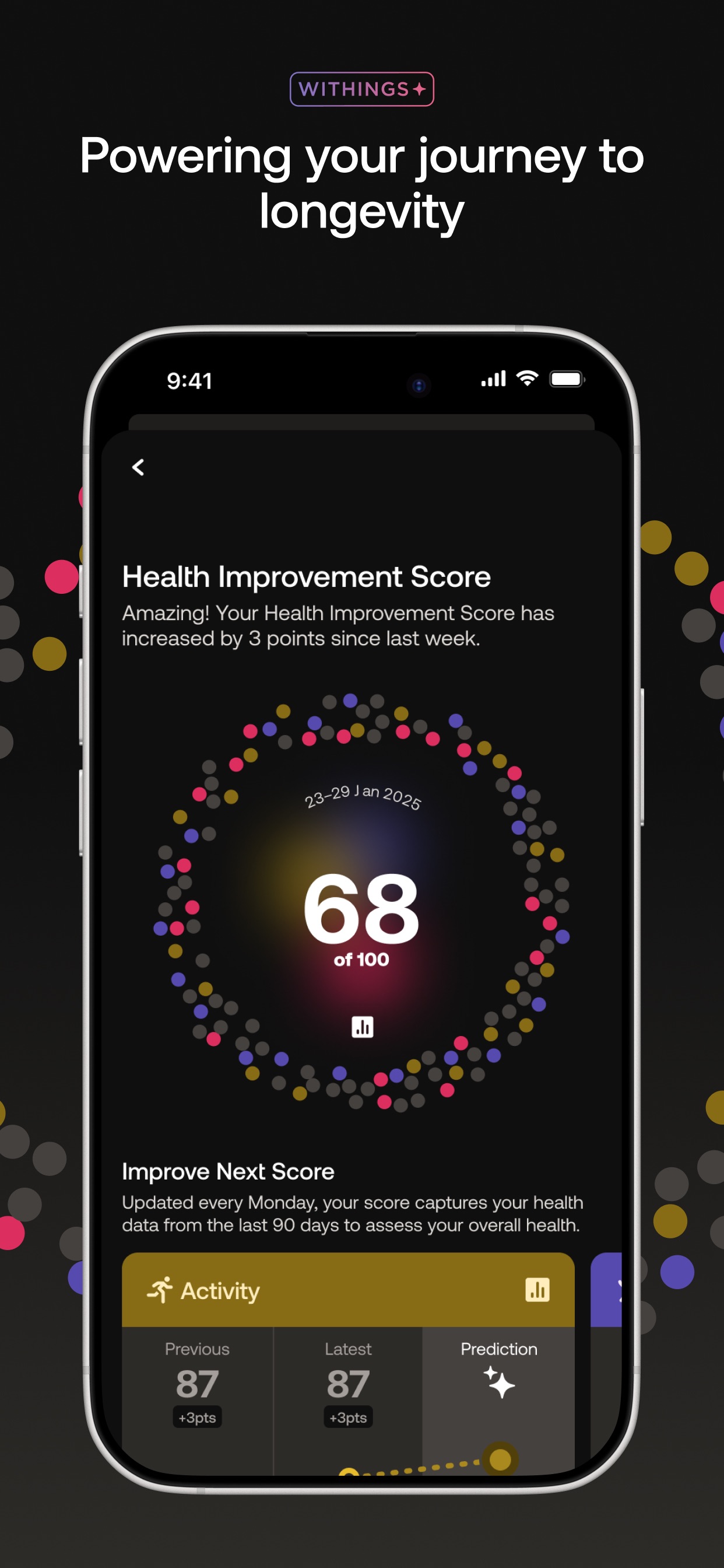 Withings Health Mate App Store screenshot: Powering your journey to longevity