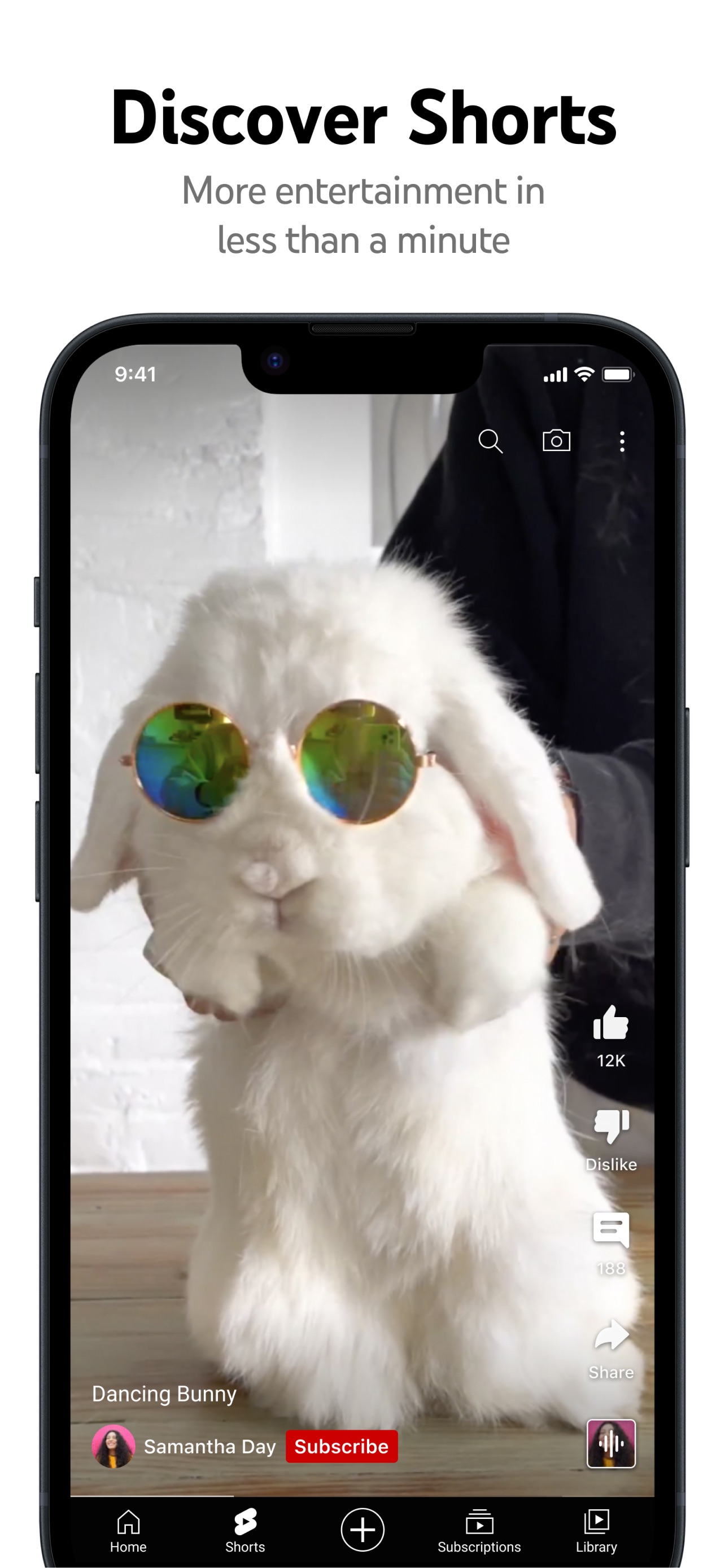 YouTube App Store screenshot: Discover Shorts
More entertainment in less than a minute