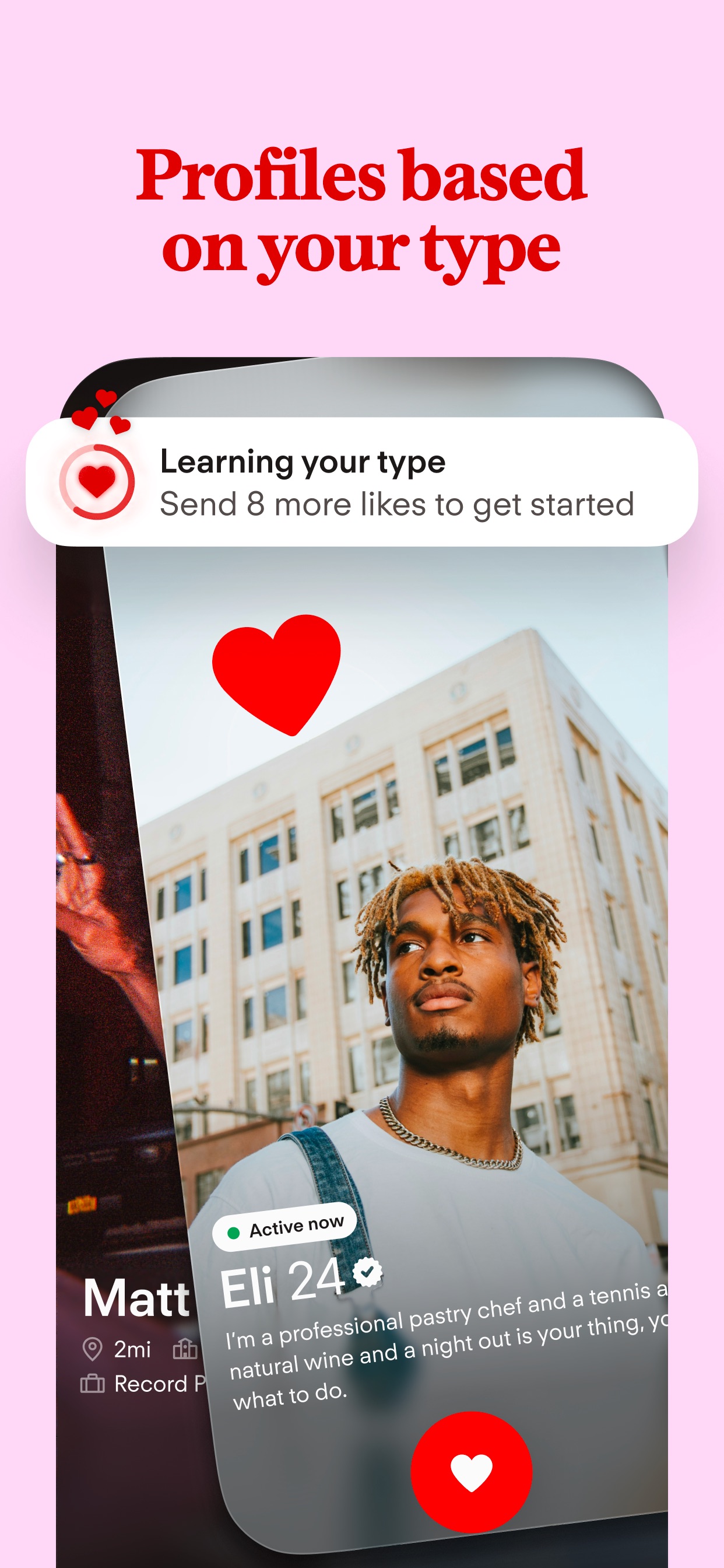 Tinder App Store screenshot 5: Profiles based on your type