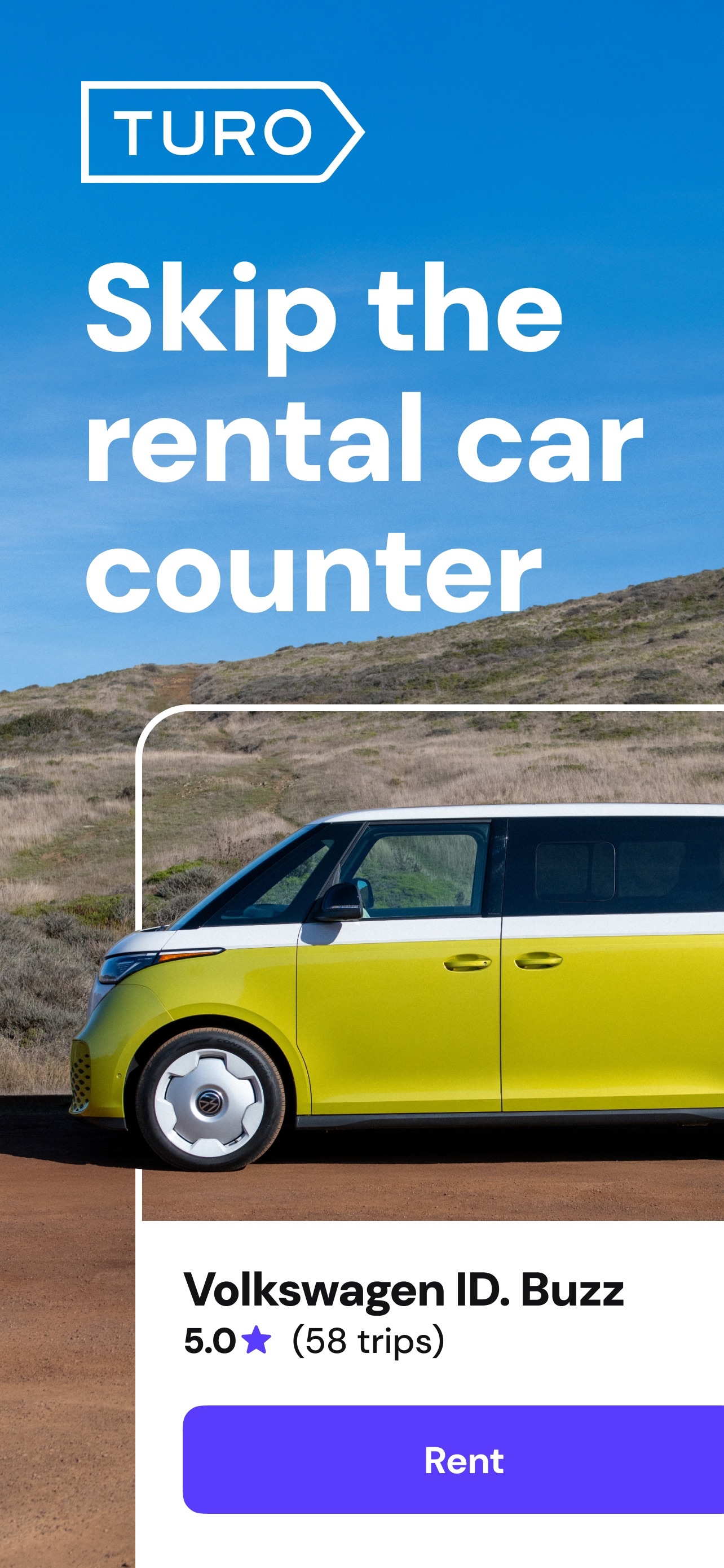 Turo App Store screenshot: Skip the rental car counter