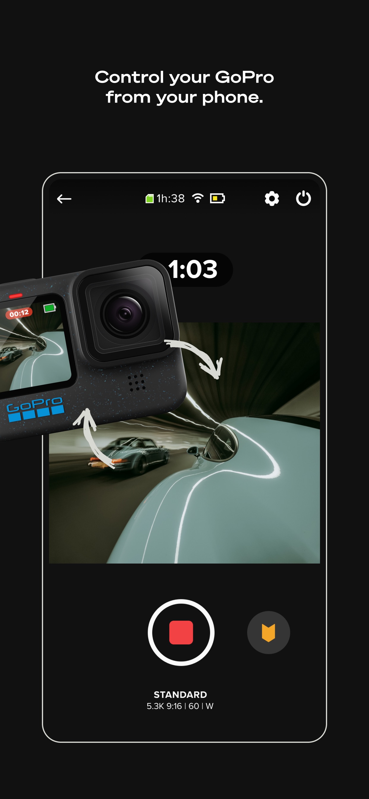 GoPro Quik App Store screenshot 8: Control your GoPro from your phone.