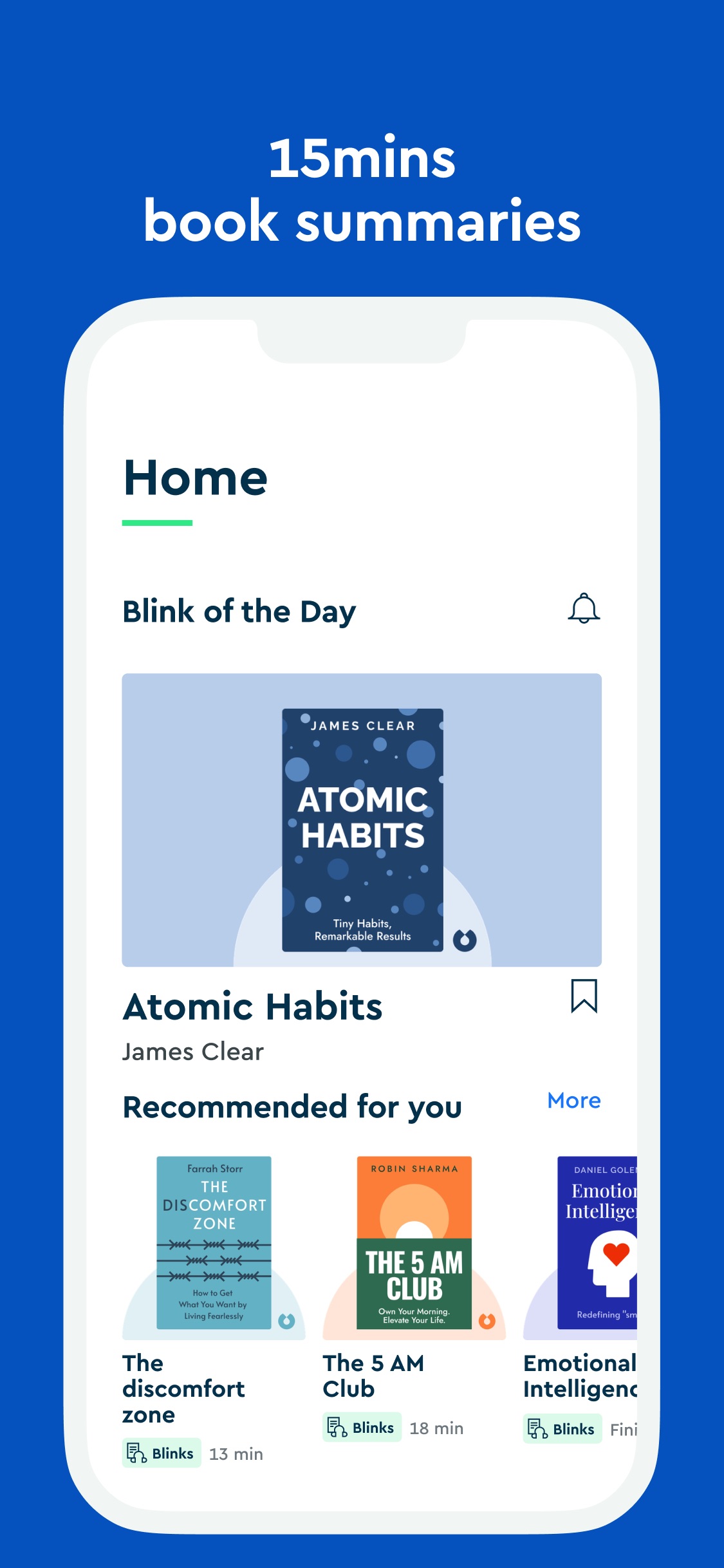 Blinkist App Store screenshot: 15mins book summaries
