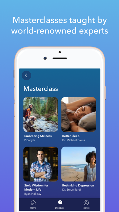 Calm App Store screenshot 6: Masterclasses taught by world-renowned experts