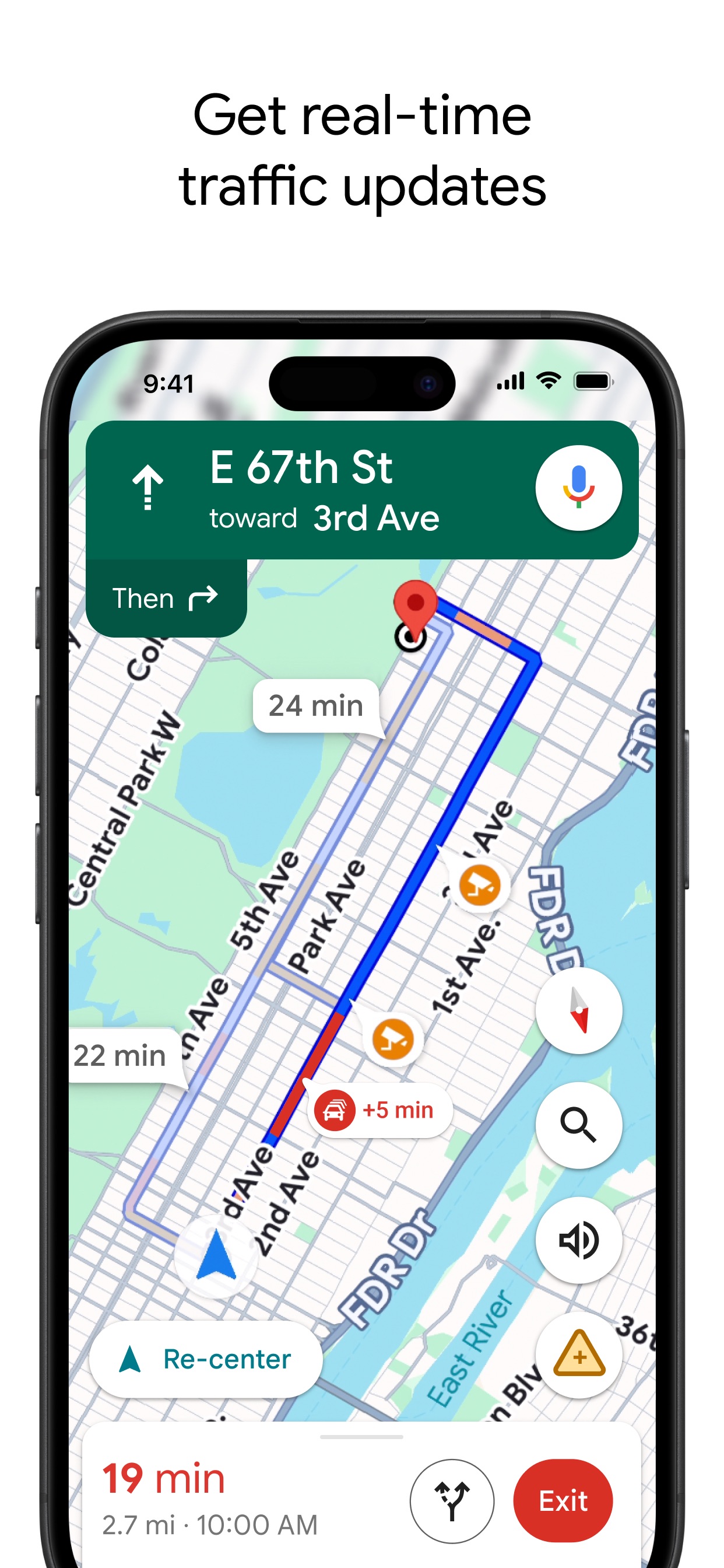 Google Maps App Store screenshot: Get real-time traffic updates