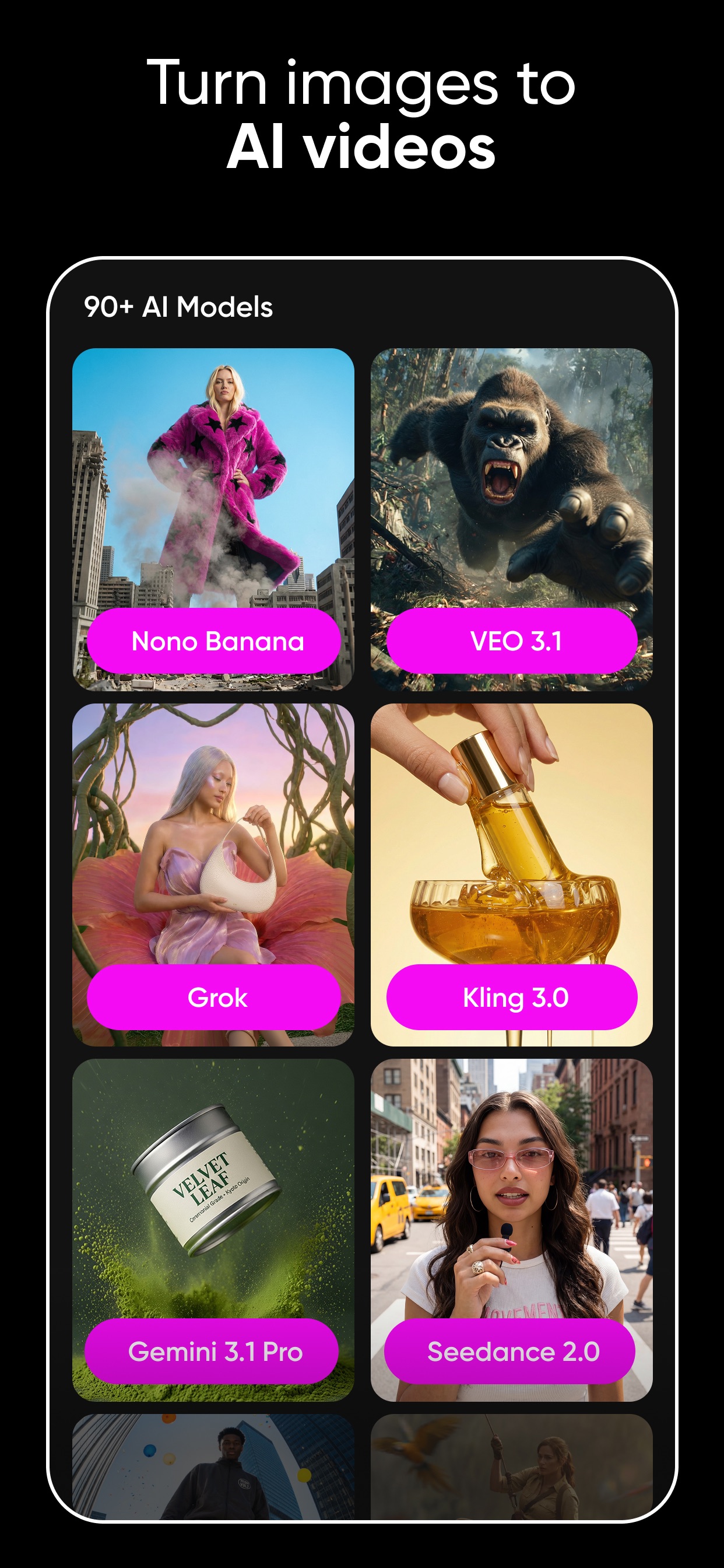 Picsart App Store screenshot: Turn images to AI videos