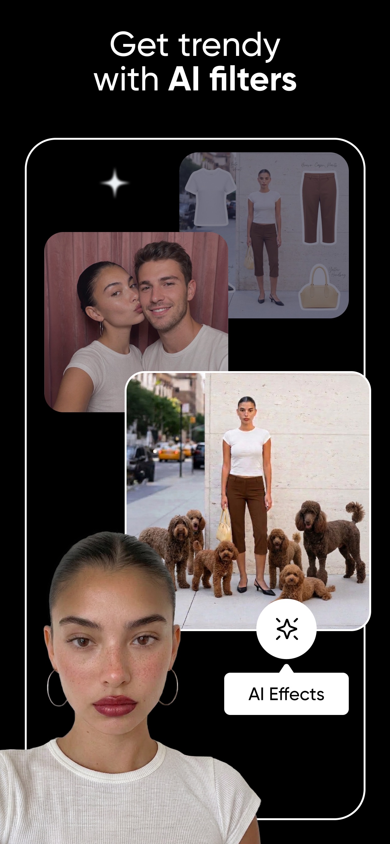 Picsart App Store screenshot: Get trendy with AI filters