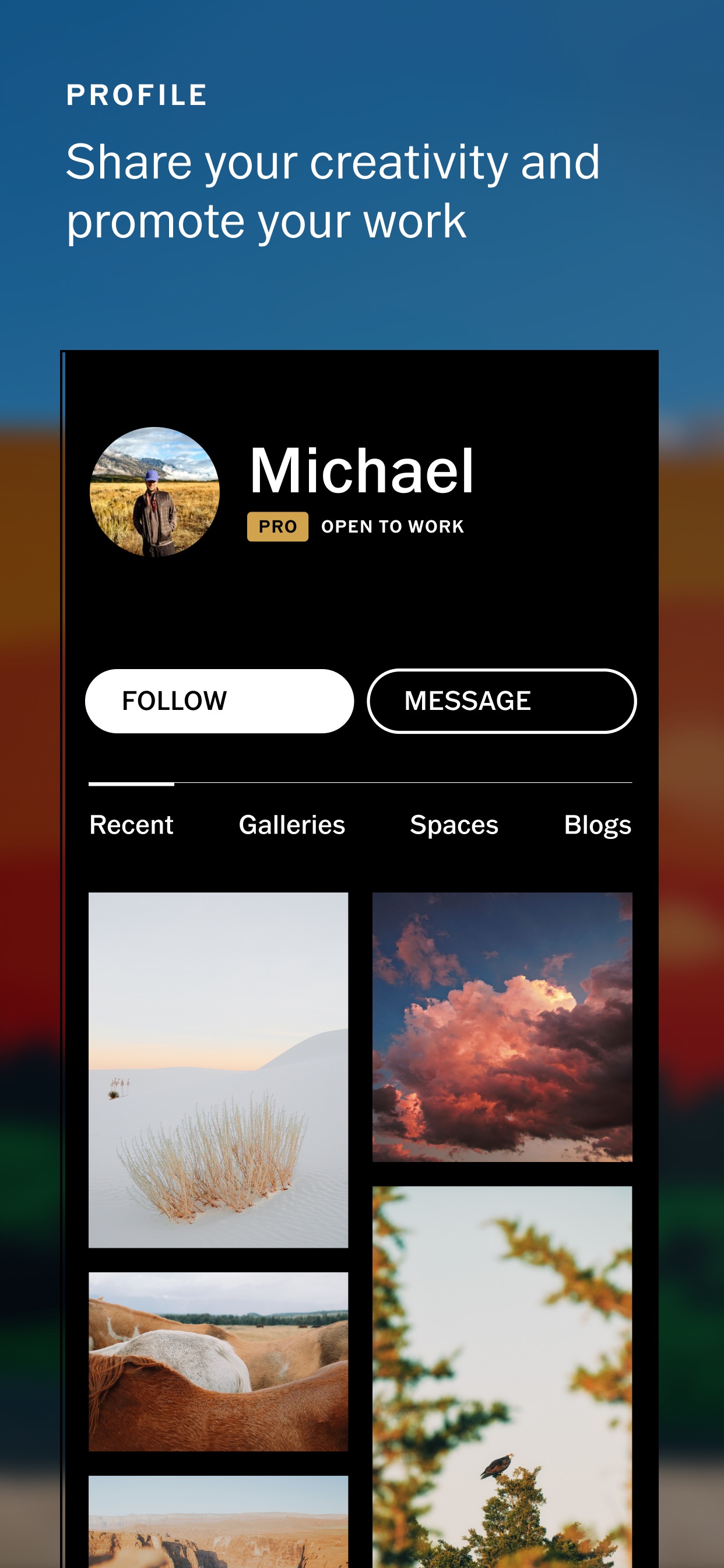 VSCO App Store screenshot 6: PROFILE

Share your creativity and promote your work