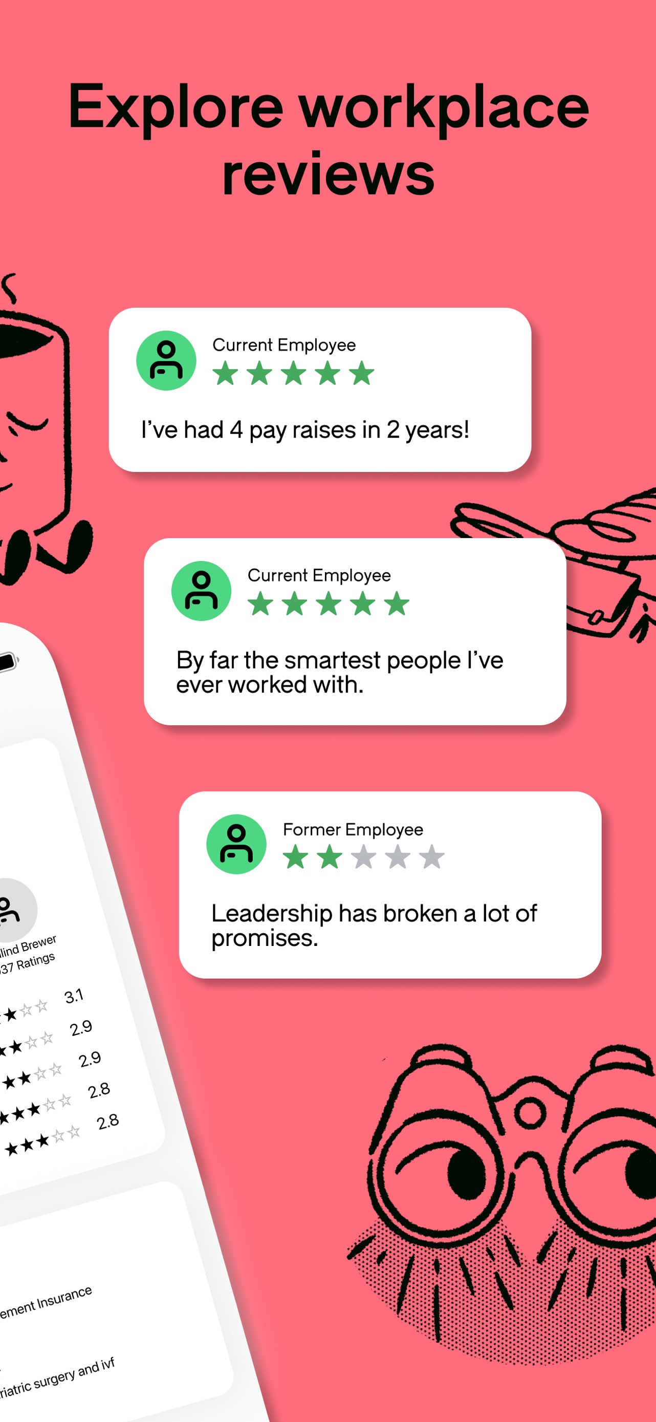 Glassdoor App Store screenshot: Explore workplace reviews