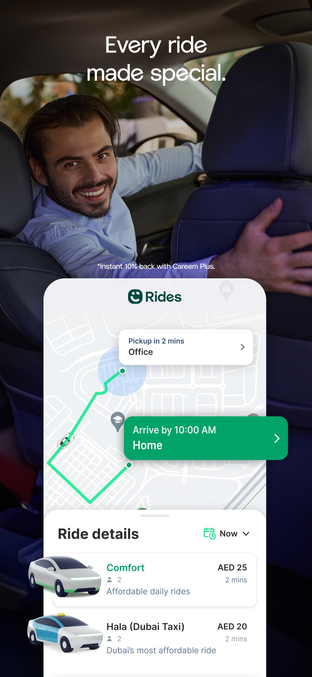 Careem App Store screenshot 5: Every ride made special.