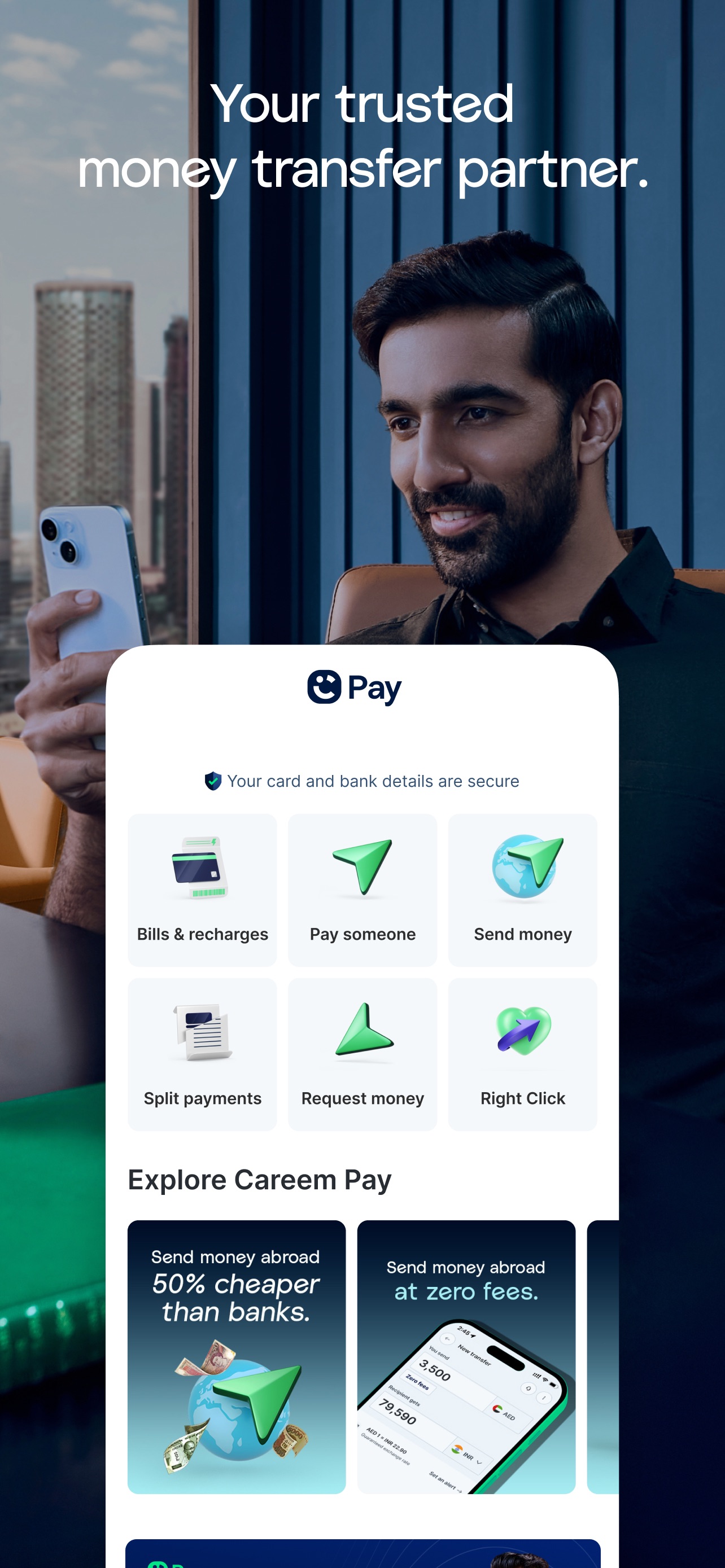 Careem App Store screenshot 6: Your trusted money transfer partner.
