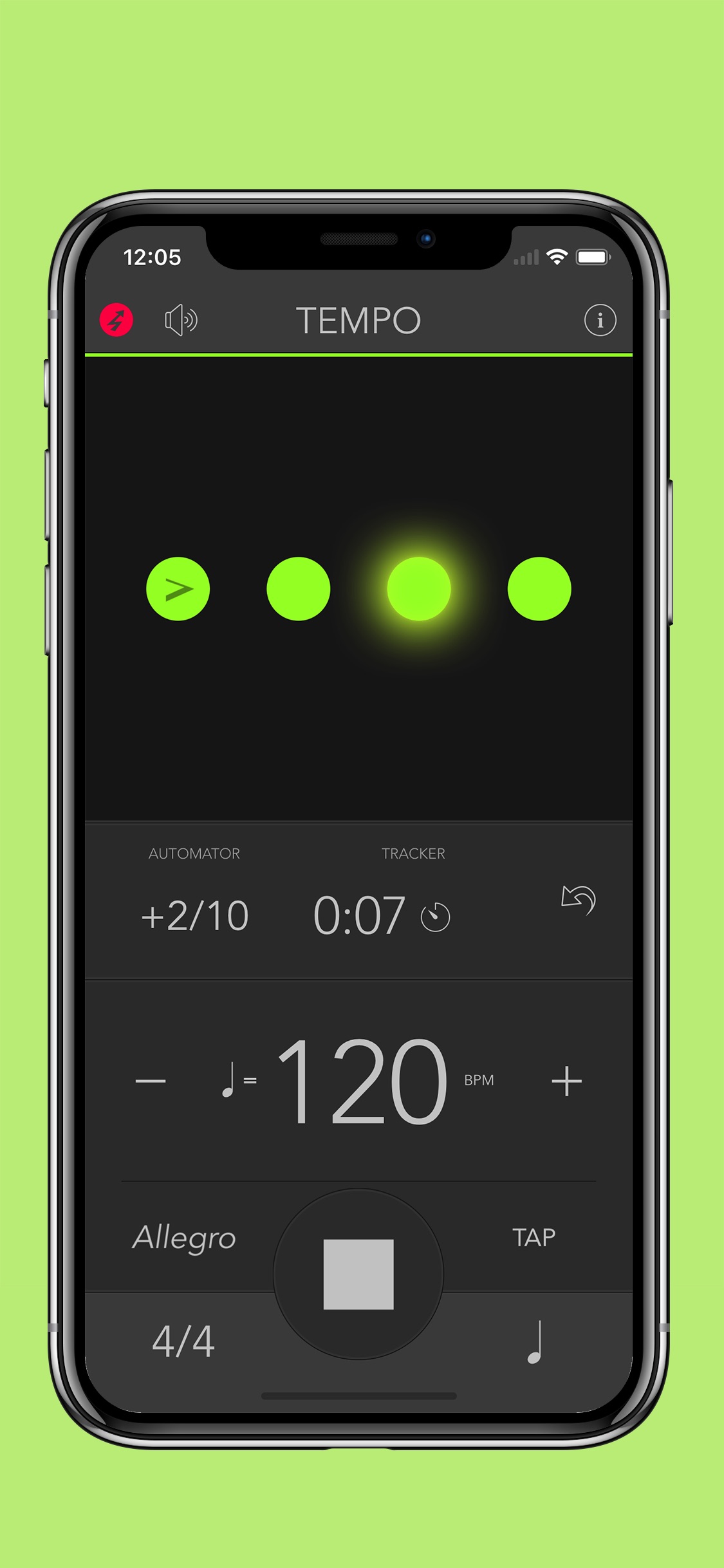 Tempo App Store screenshot: listing design