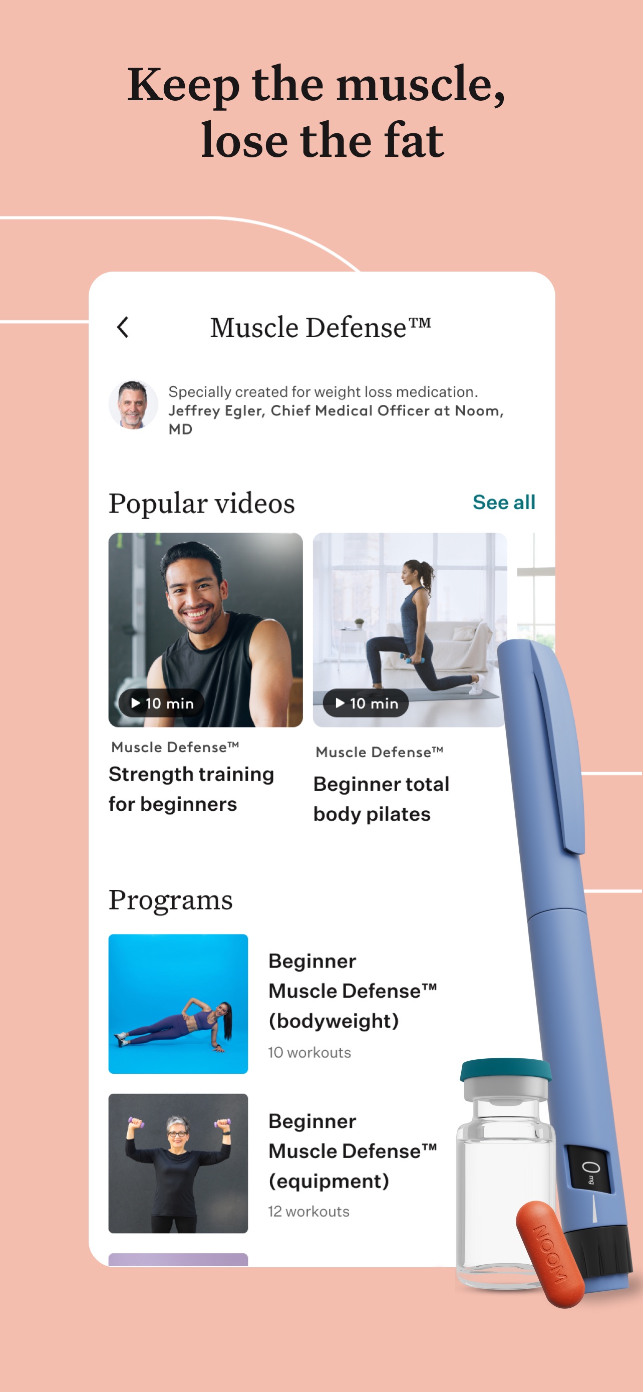 Noom App Store screenshot: Keep the muscle, lose the fat