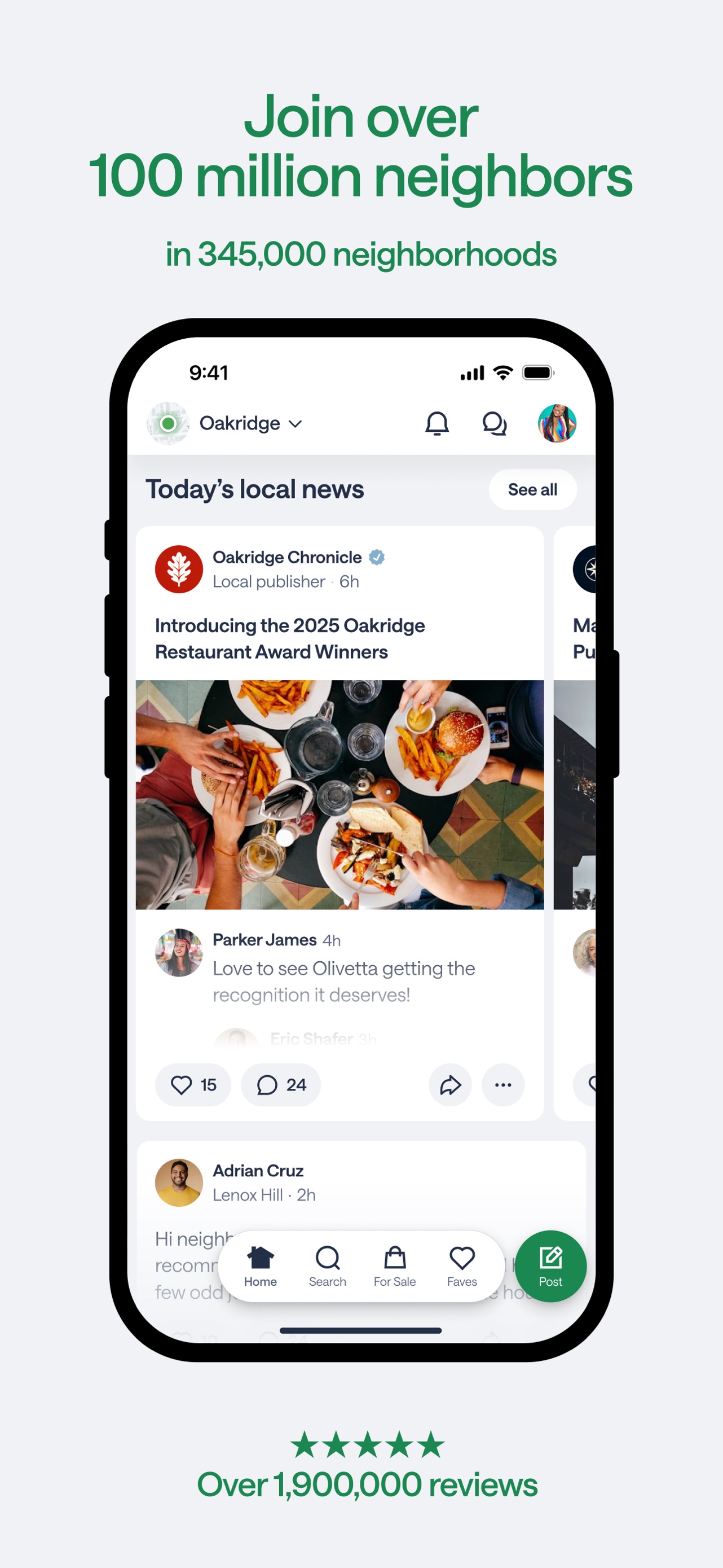 Nextdoor App Store screenshot: listing design