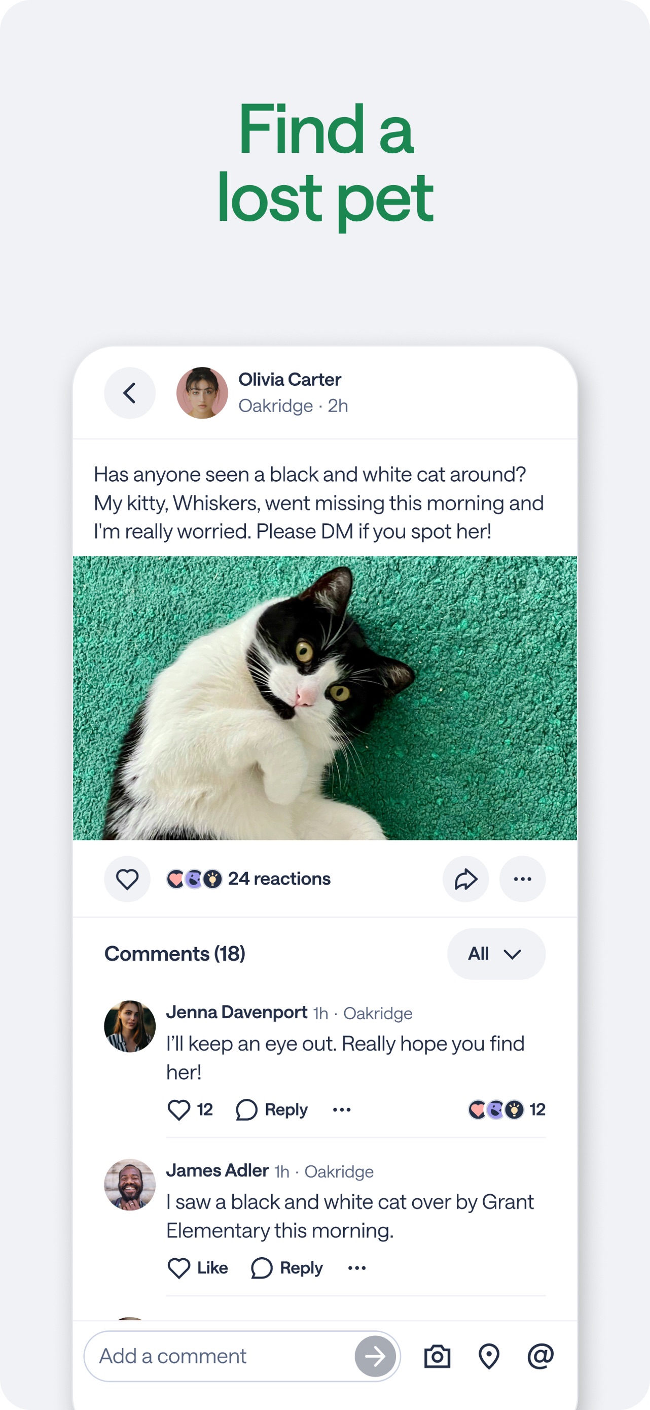 Nextdoor App Store screenshot 9: Find a lost pet