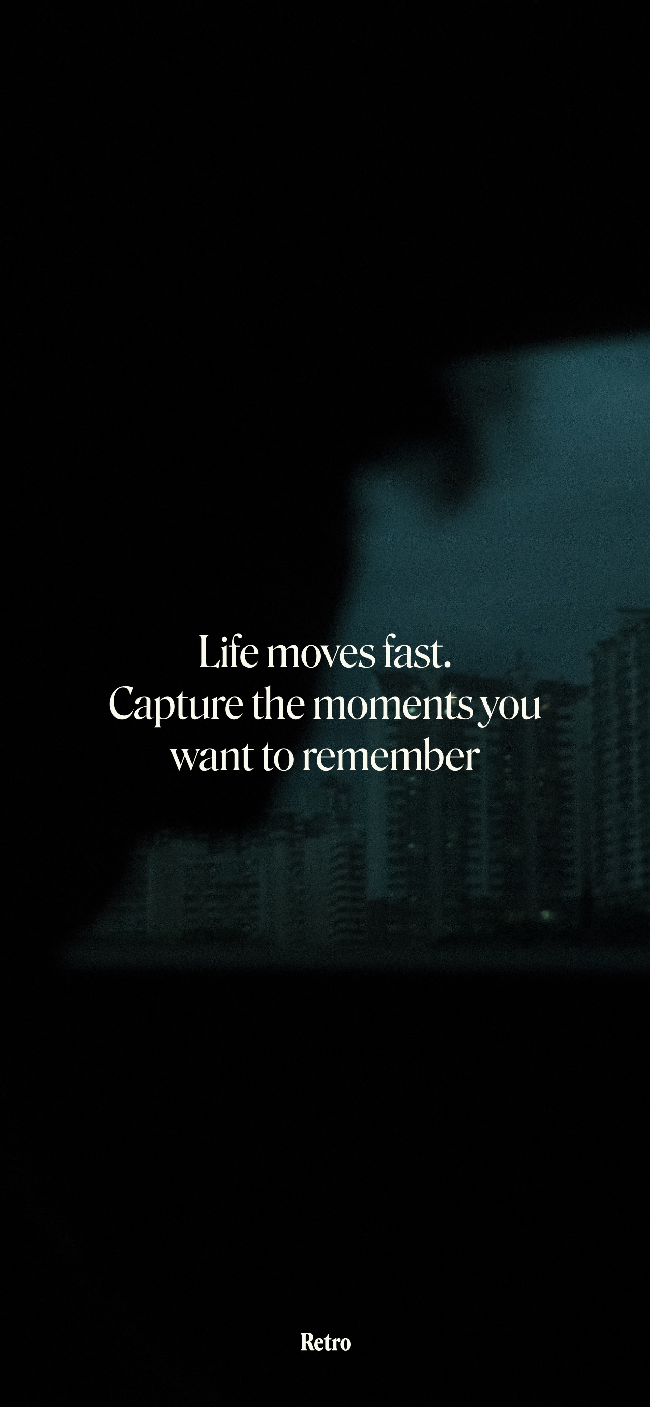 Retro App Store screenshot: Life moves fast. Capture the moments you want to remember