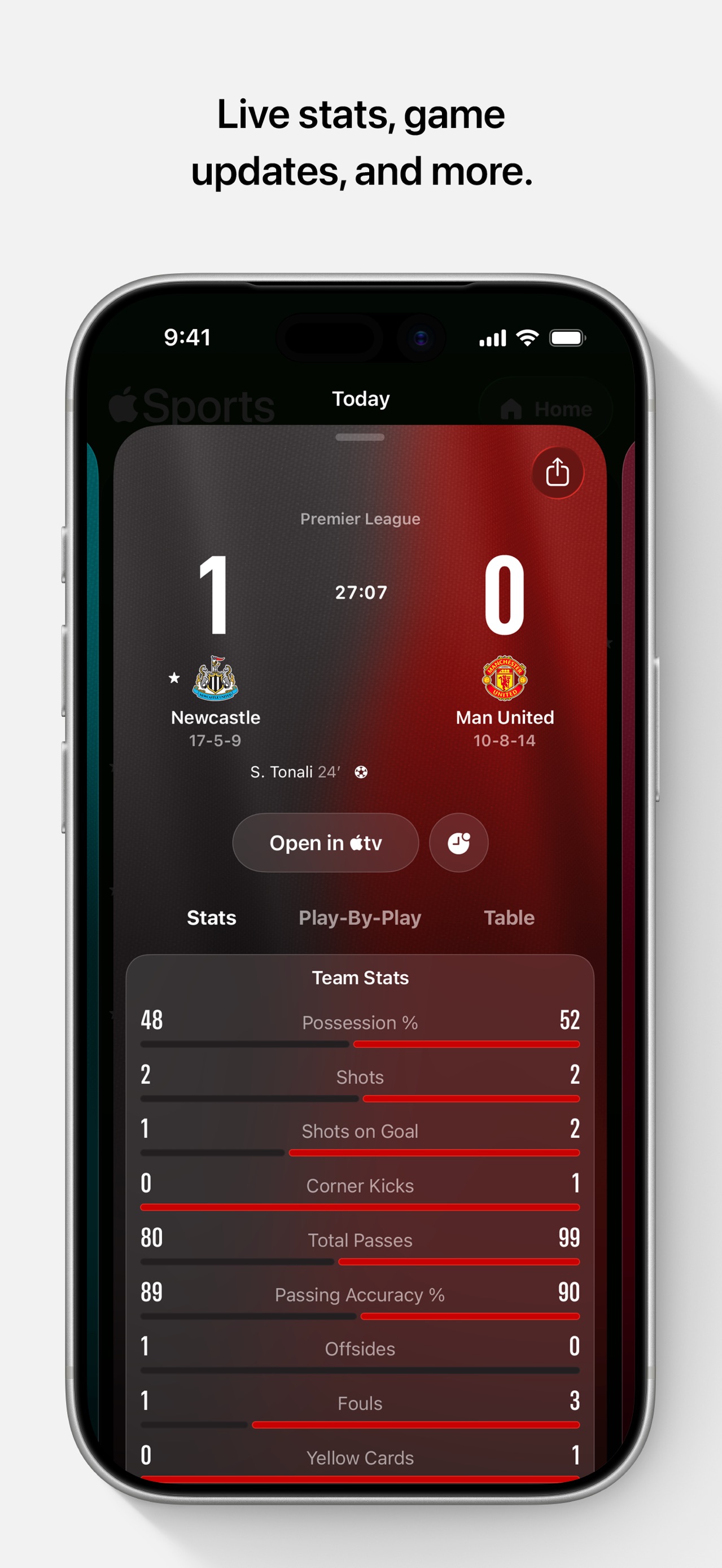 Apple Sports App Store screenshot: Live stats, game
updates, and more.