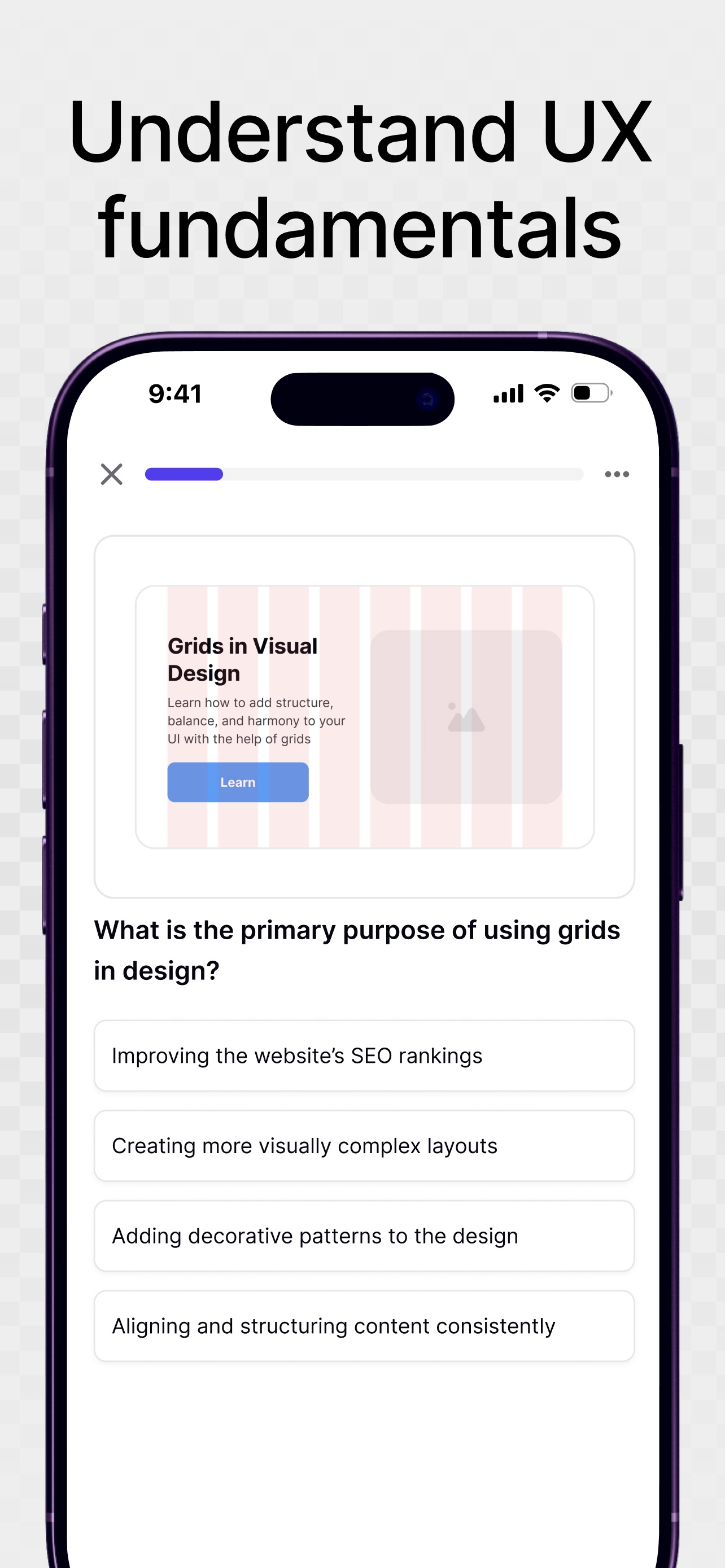 Uxcel Go App Store screenshot 8: Understand UX fundamentals