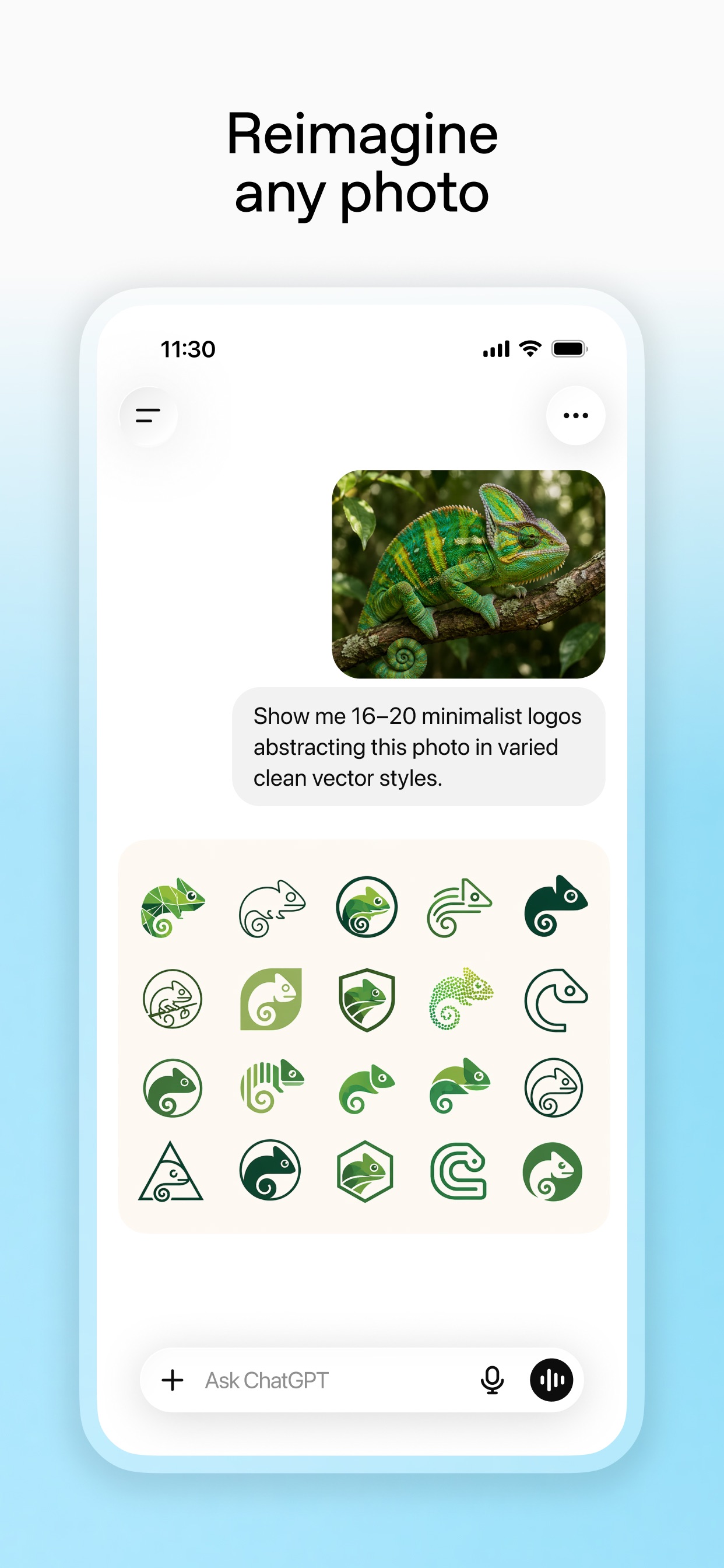 ChatGPT App Store screenshot 8: Reimagine any photo