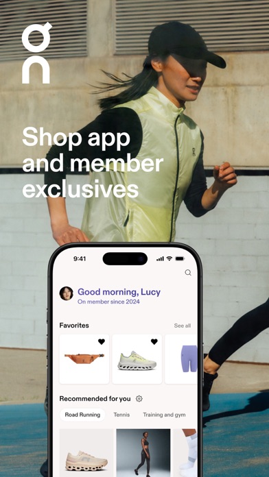 On App Store screenshot: Shop app and member exclusives