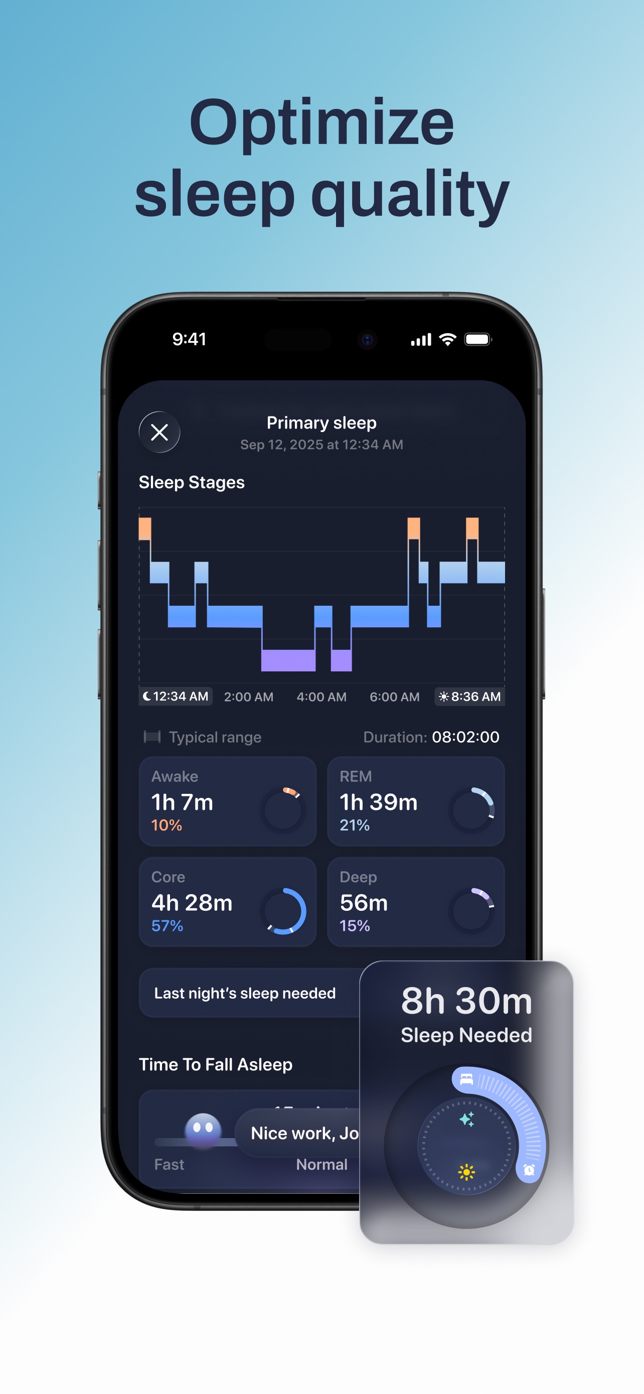 Bevel App Store screenshot: Optimize sleep quality