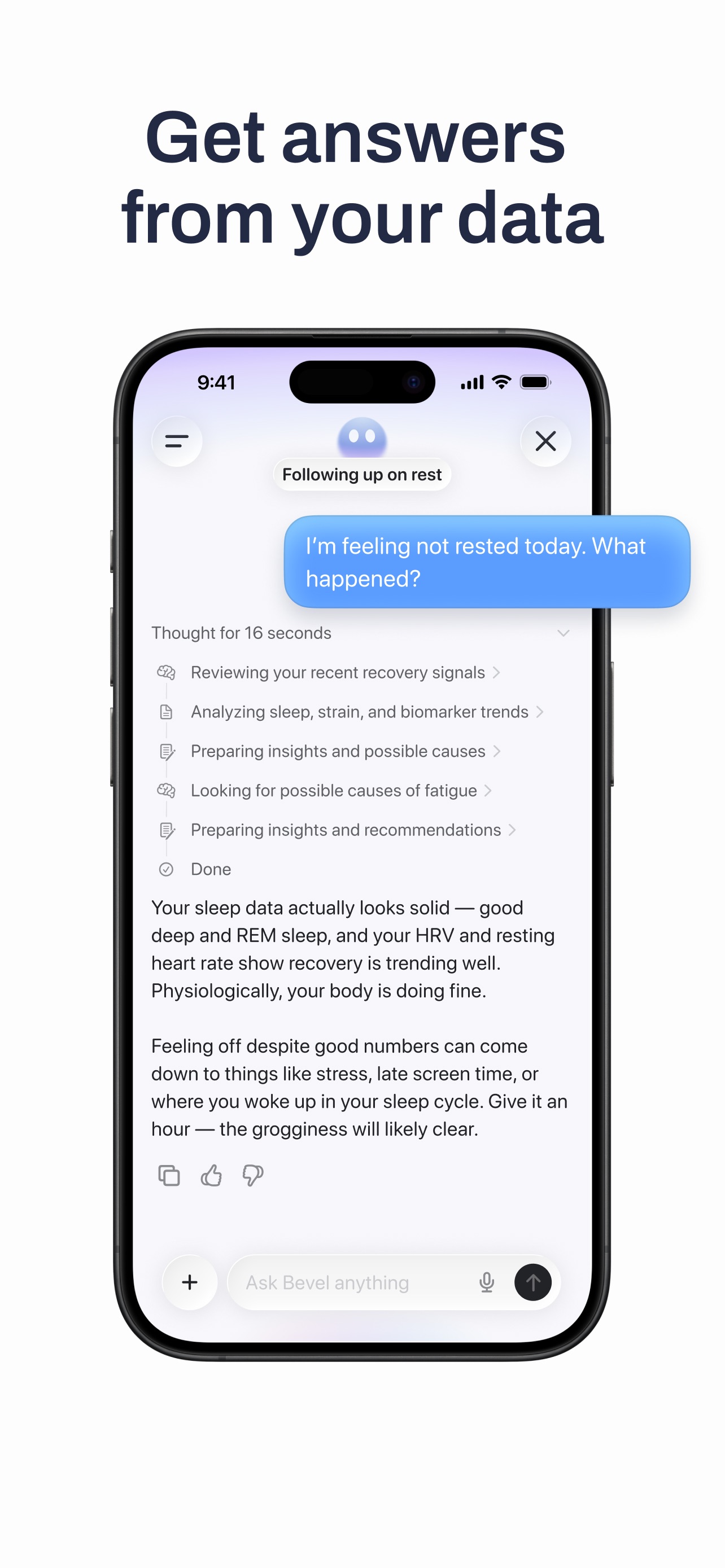 Bevel App Store screenshot 6: Get answers from your data