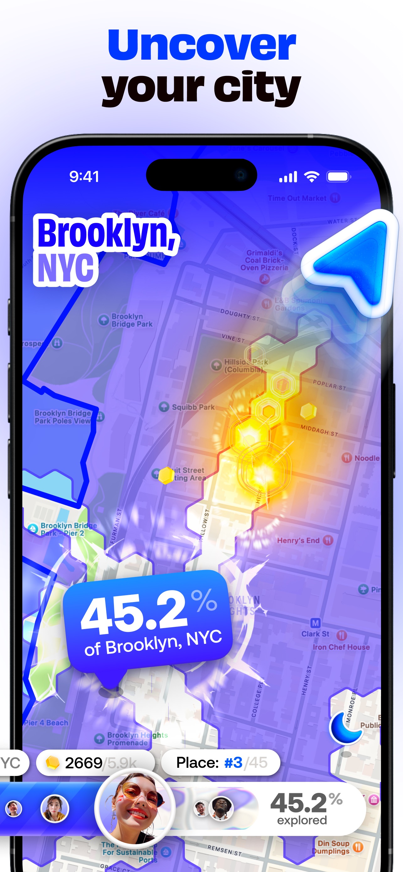 Bump App Store screenshot: Uncover your city