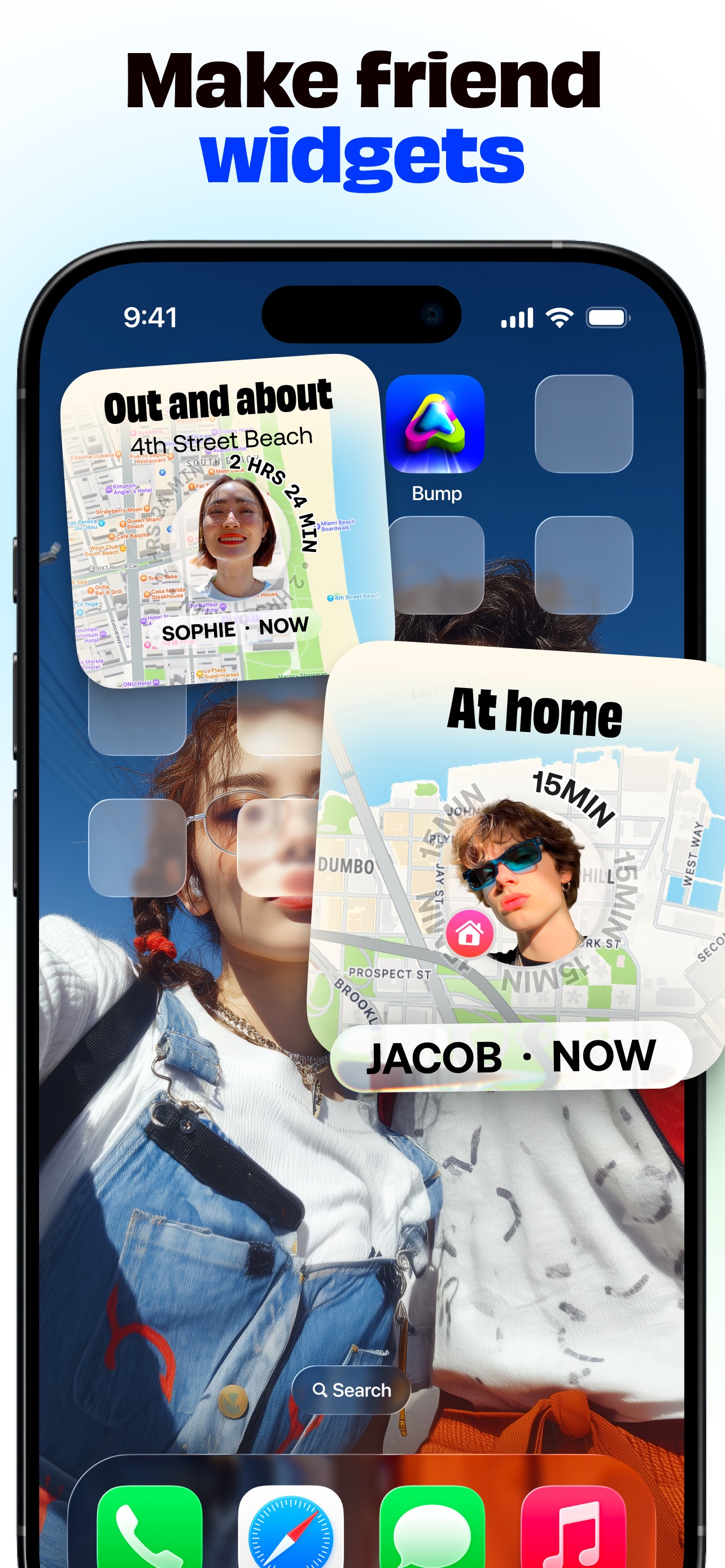 Bump App Store screenshot 9: Make friend widgets