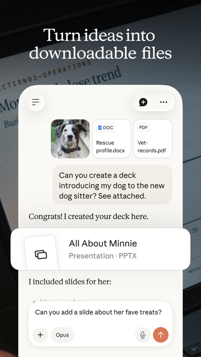 Claude App Store screenshot 5: Turn ideas into downloadable files