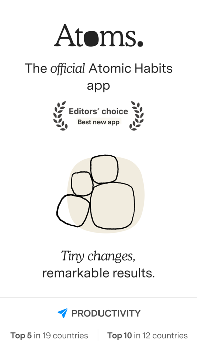 Atoms App Store screenshot: listing design