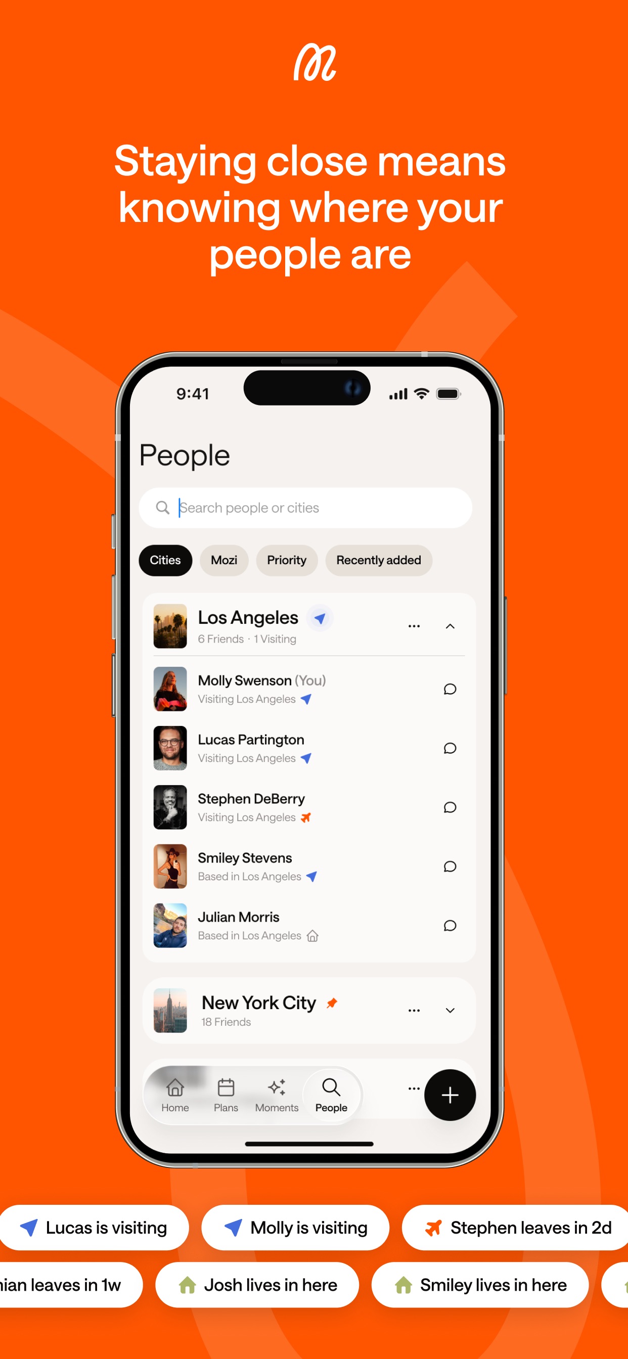 Mozi App Store screenshot: Staying close means knowing where your people are