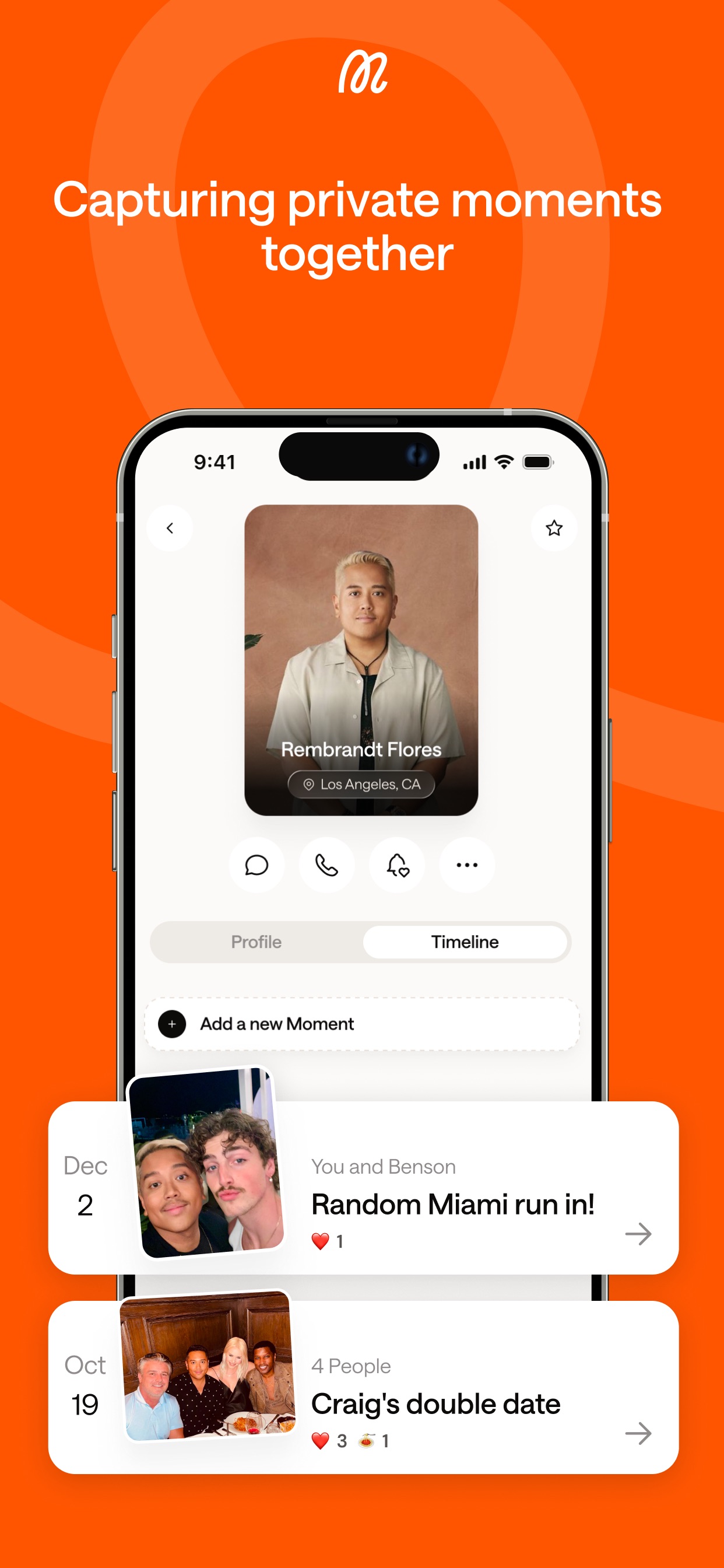 Mozi App Store screenshot 5: Capturing private moments together