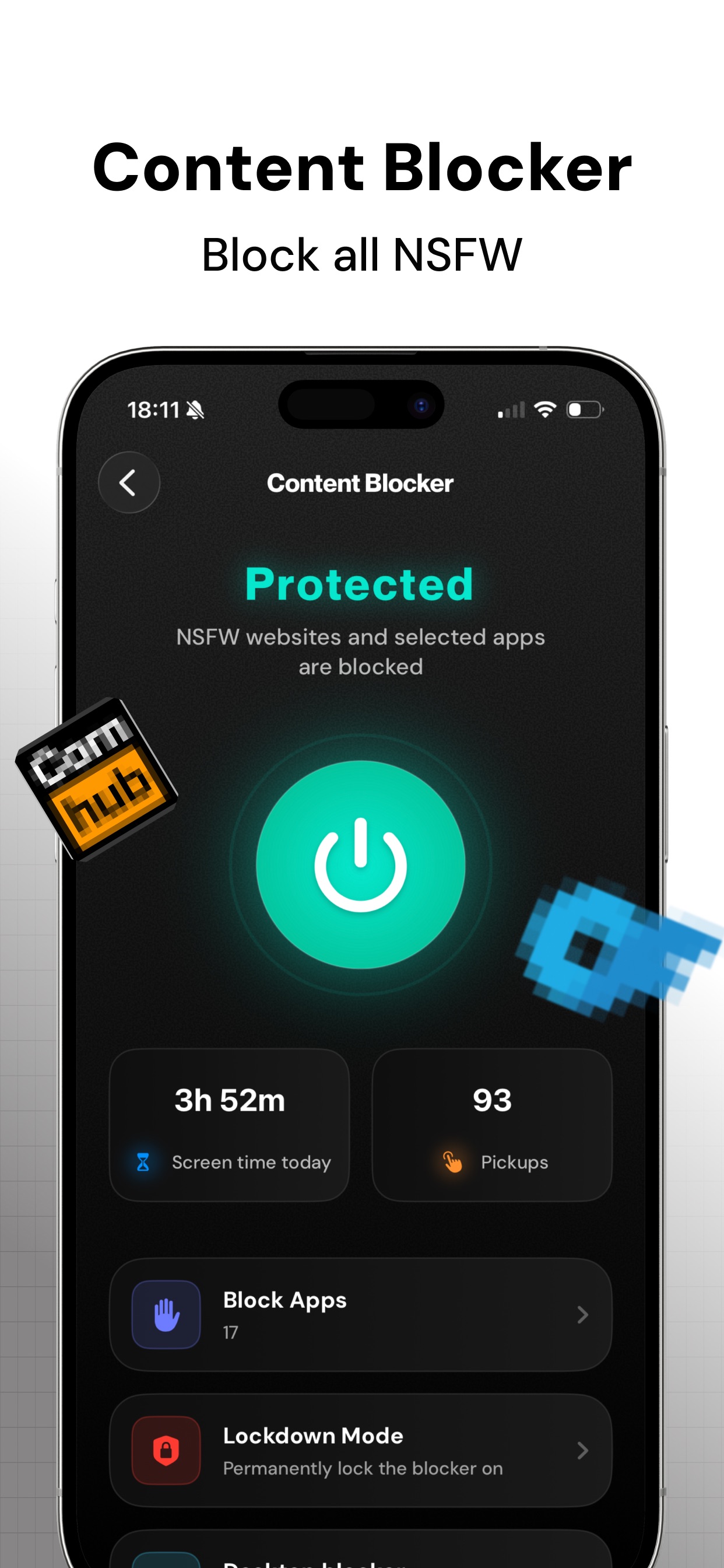 QUITTR App Store screenshot: Content Blocker Block all NSFW