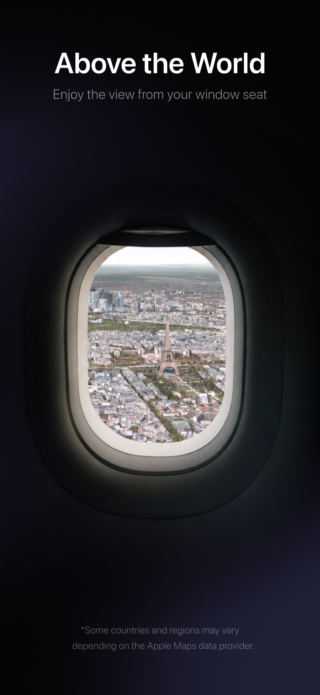 FocusFlight App Store screenshot: Above the World
Enjoy the view from your window seat