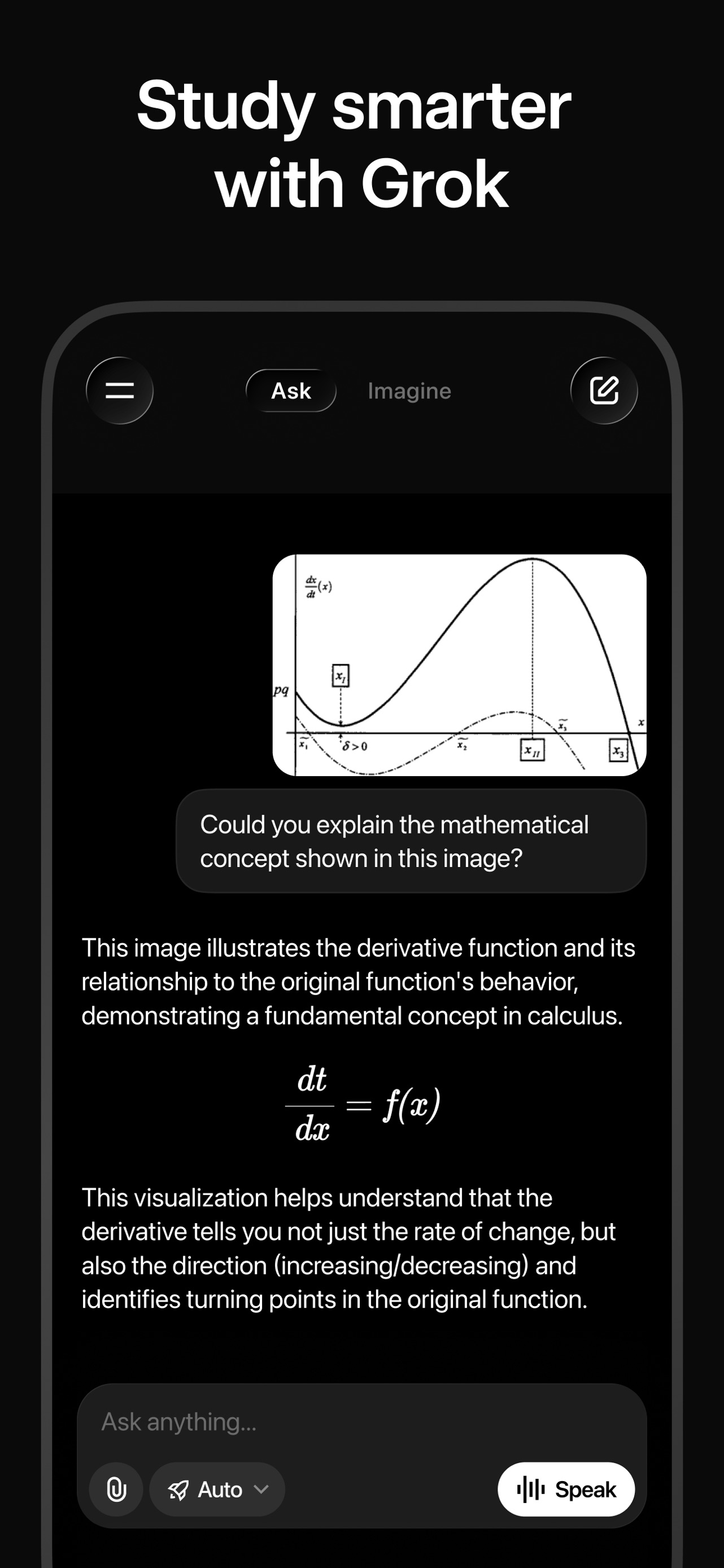 Grok App Store screenshot 9: Study smarter with Grok