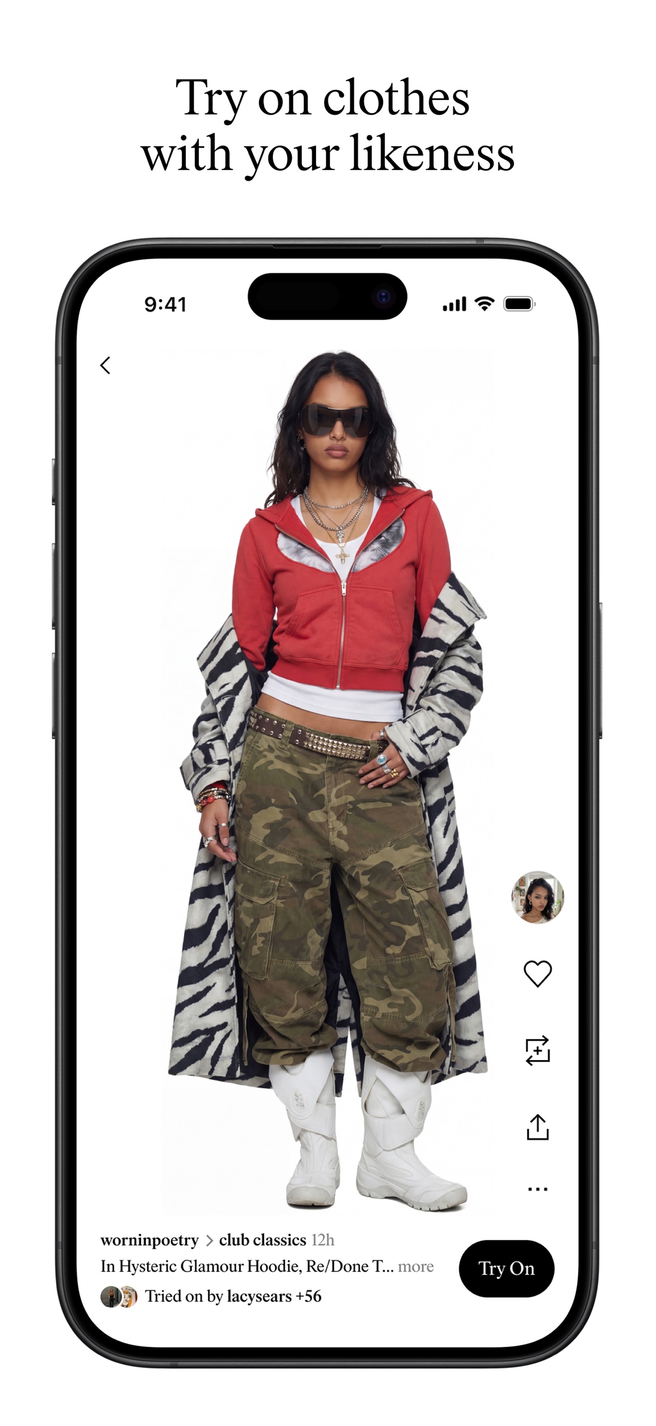 Doji App Store screenshot: Try on clothes with your likeness