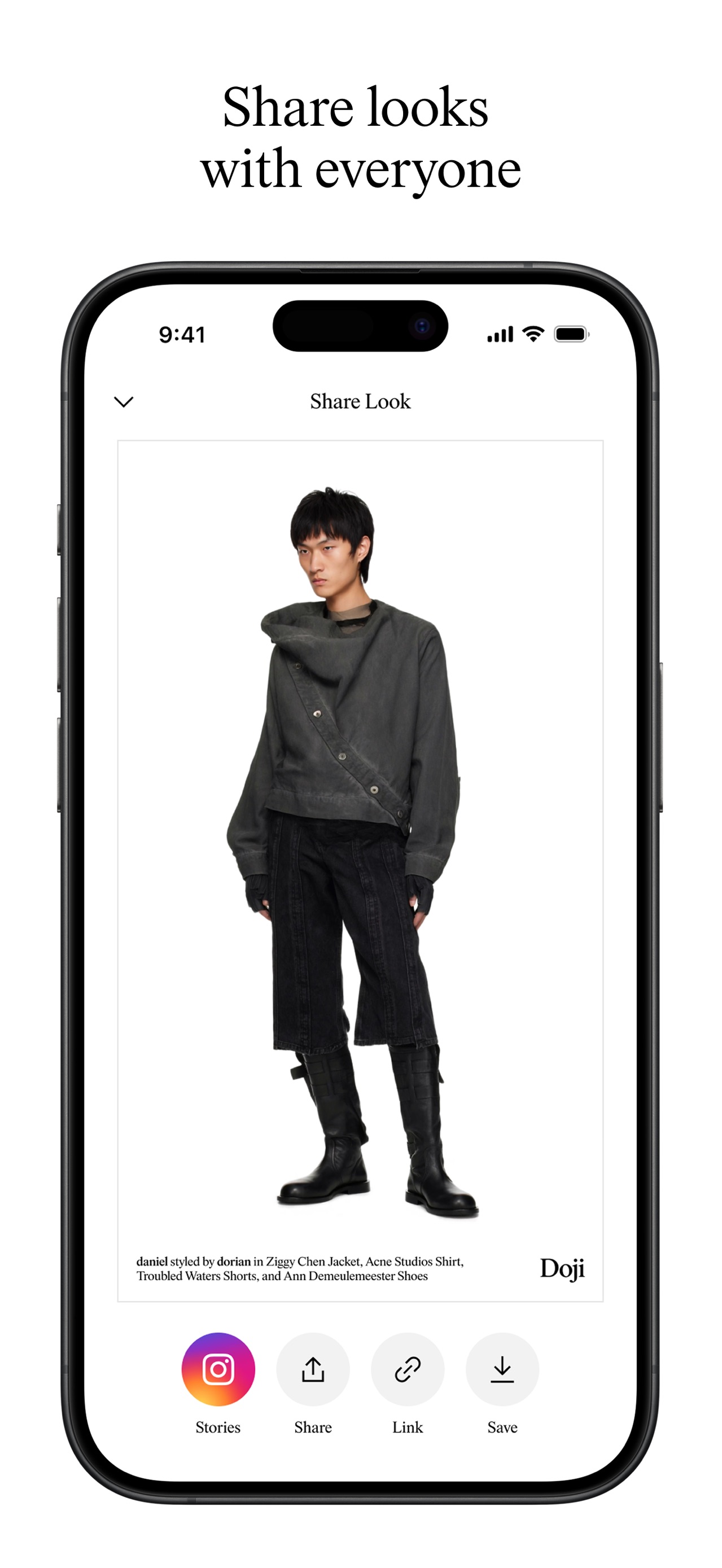 Doji App Store screenshot 7: Share looks with everyone
